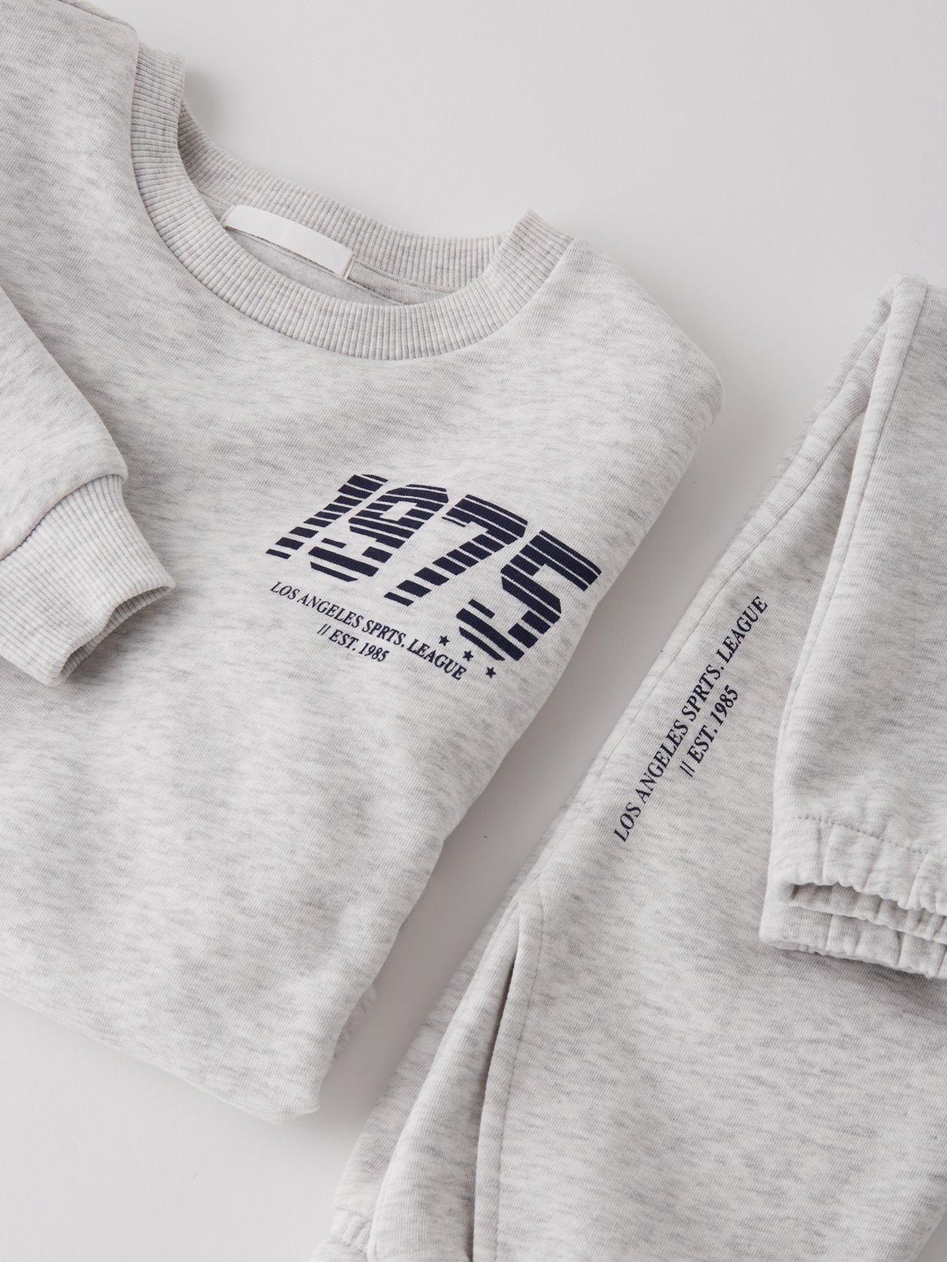 Image 4 of 4 of The Very Collection Boys Sporty Logo Sweatshirt And Jogger Set - Grey