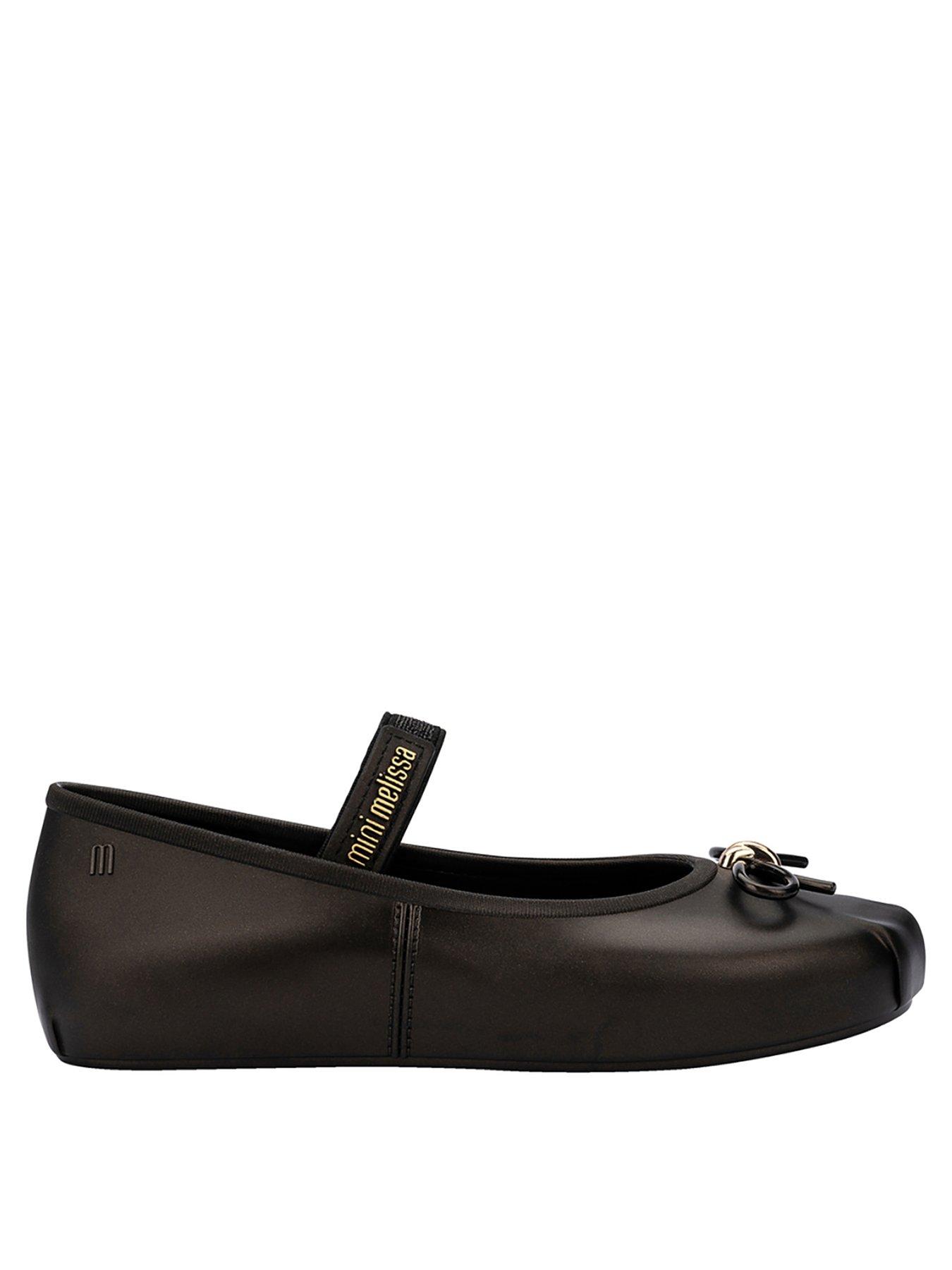 Image 2 of 5 of Mini Melissa Girls Junior Mini Melissa Sophie Ballerina Shoe With Strap - Black
