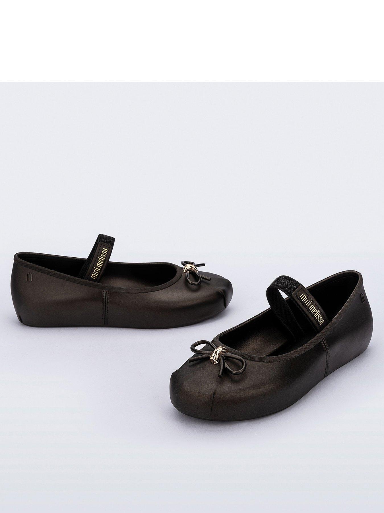 Image 3 of 5 of Mini Melissa Girls Junior Mini Melissa Sophie Ballerina Shoe With Strap - Black