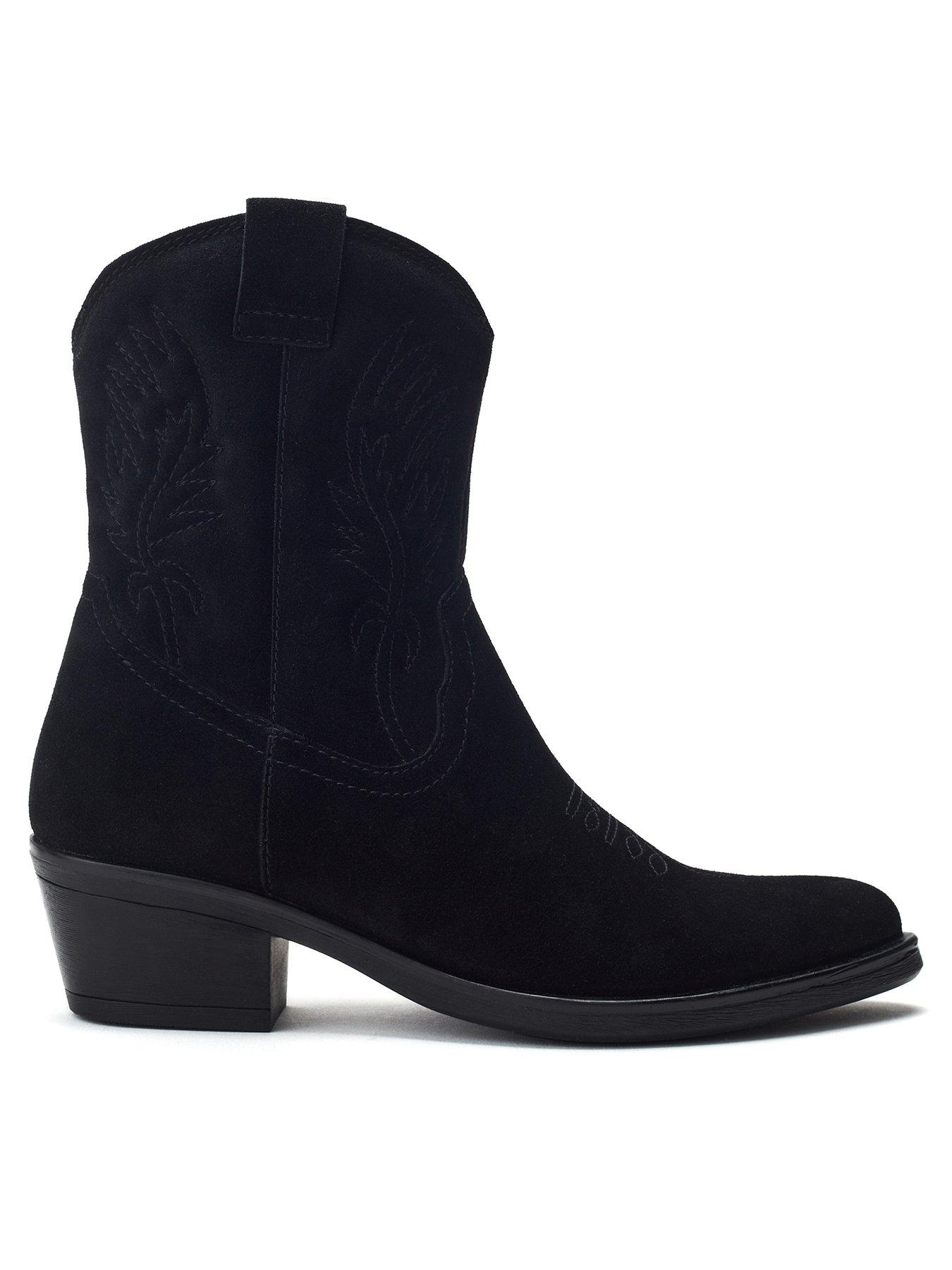 undefined Bletchley Suede Western Boots - Black