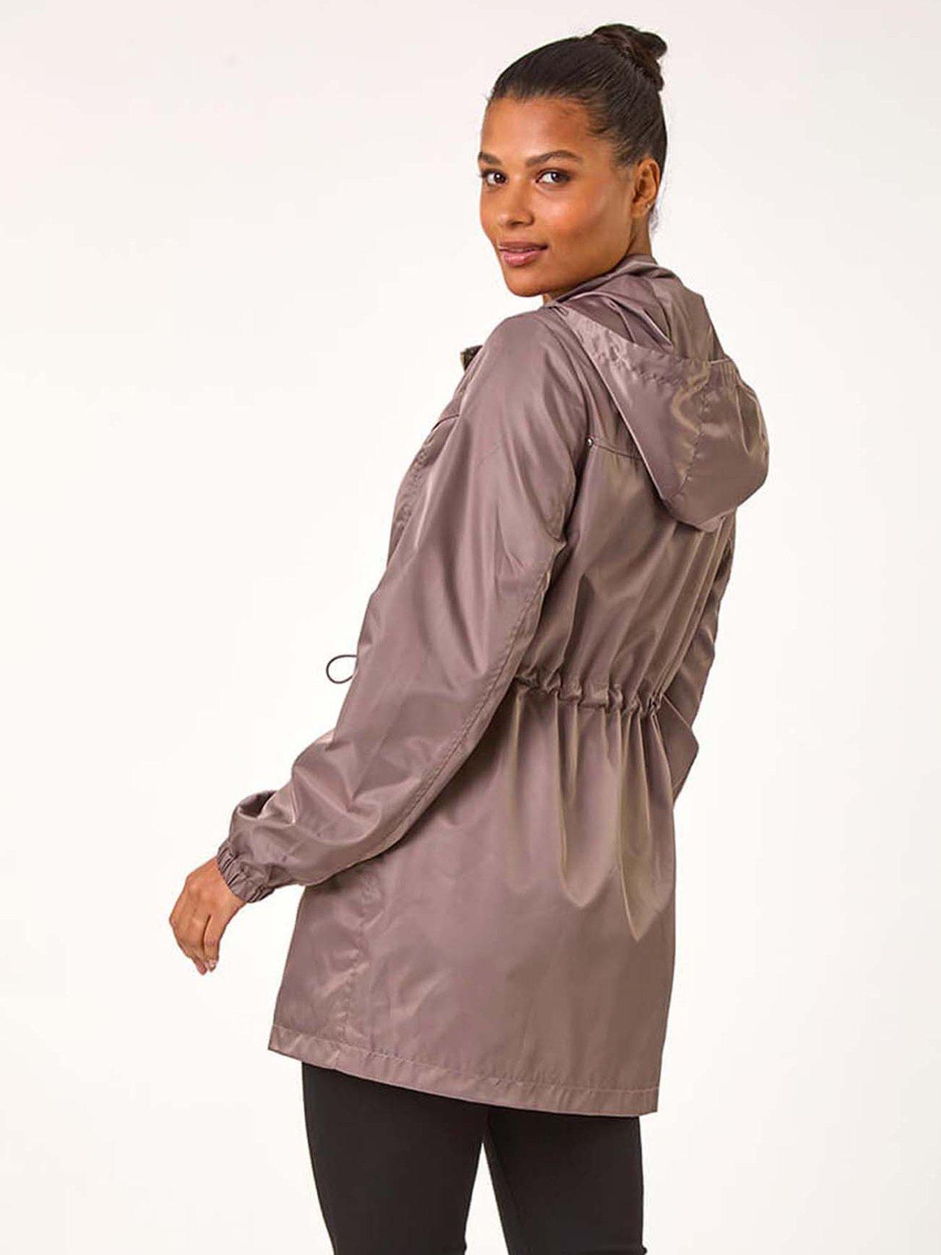  image of roman-shower-resistant-longline-jacket-beige
