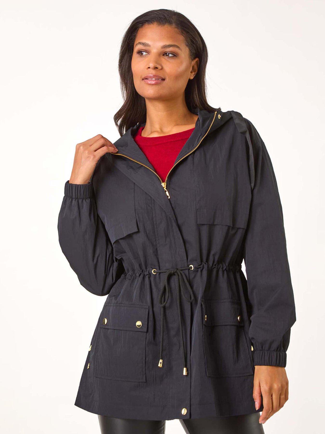 undefined Shower Resistant Rain Jacket - Black