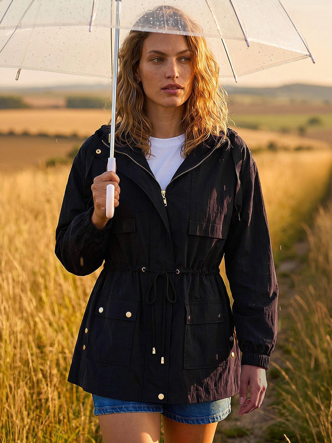 Roman Shower Resistant Rain Jacket - Black