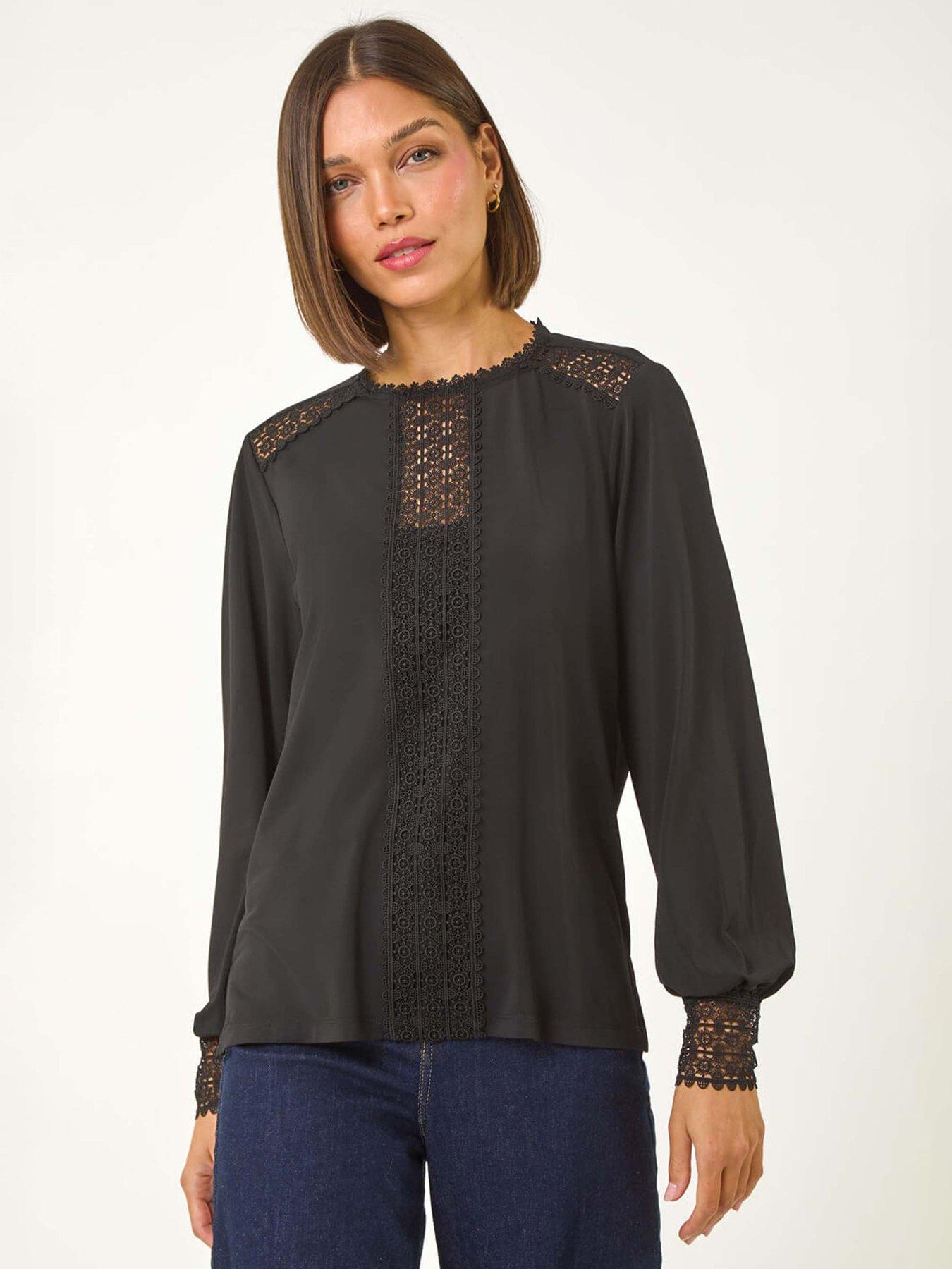 roman-lace-trim-detail-stretch-top-black