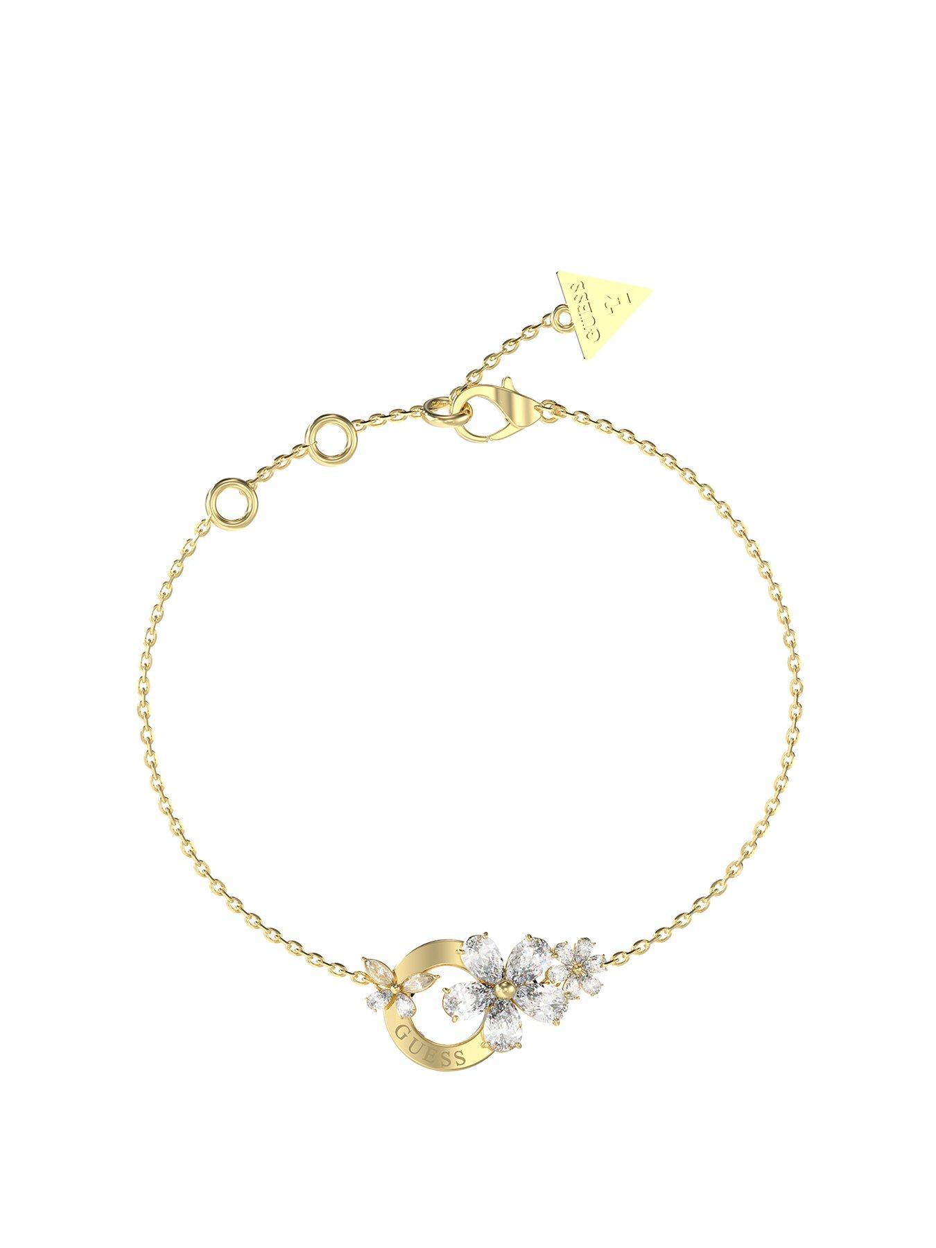  image of guess-gold-tone-lily-flowers-amp-circle-br