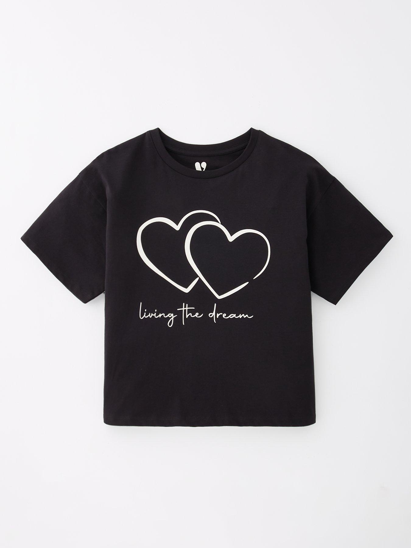 undefined Girls Short Sleeve Graphic T-shirt - Black