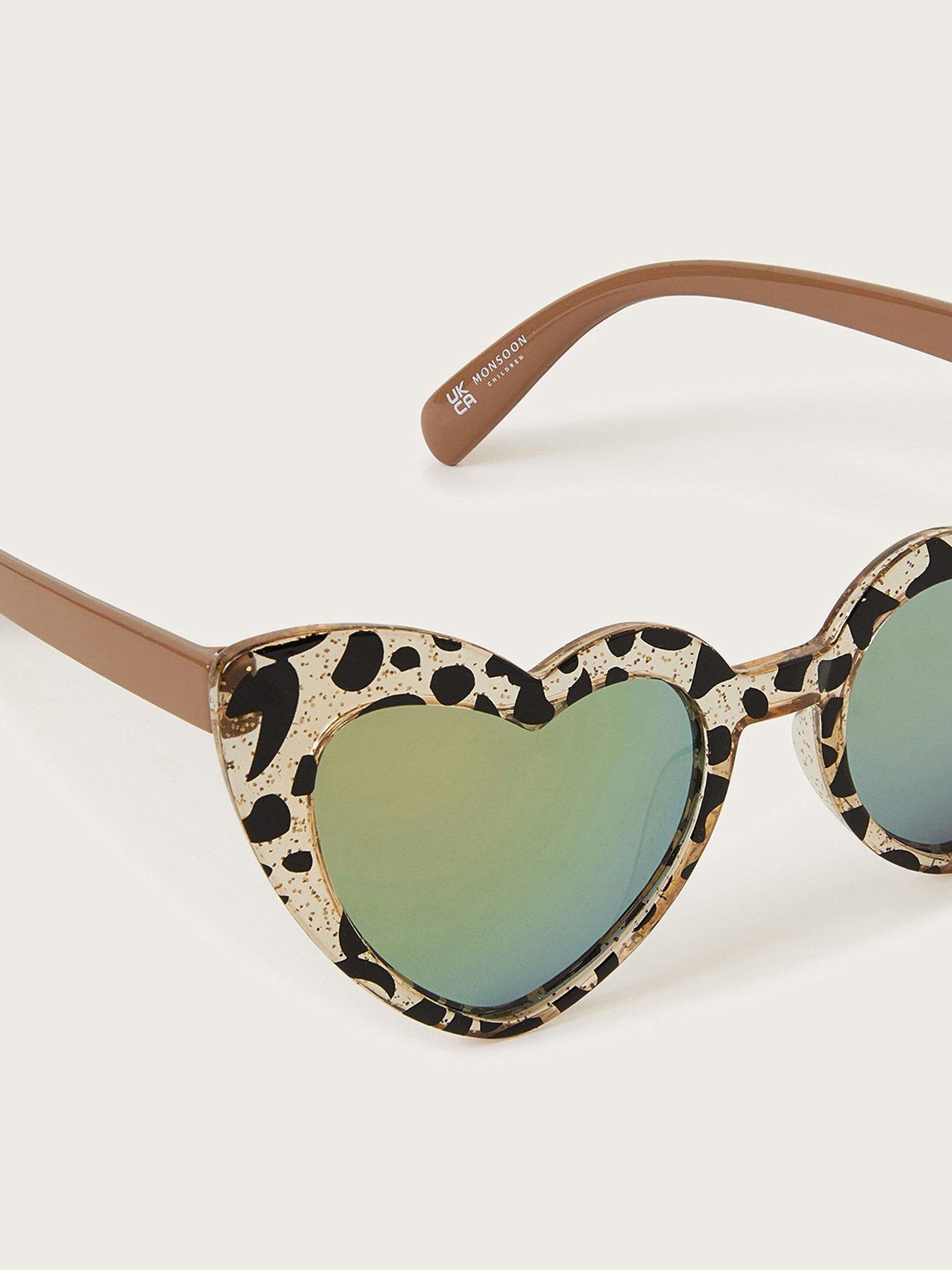  image of monsoon-girls-heart-shape-leopard-print-sunglasses-multi