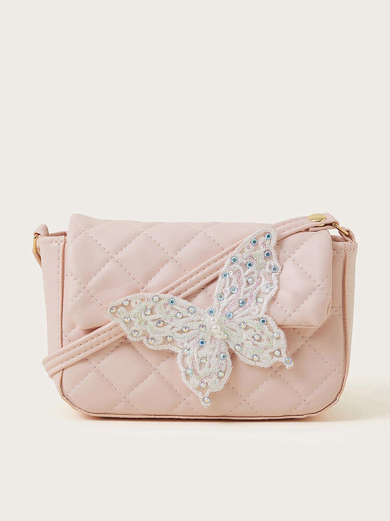  image of monsoon-girls-bling-butterfly-quilted-bag-pink