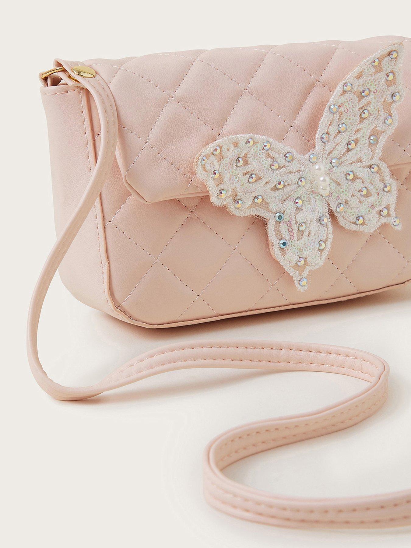  image of monsoon-girls-bling-butterfly-quilted-bag-pink