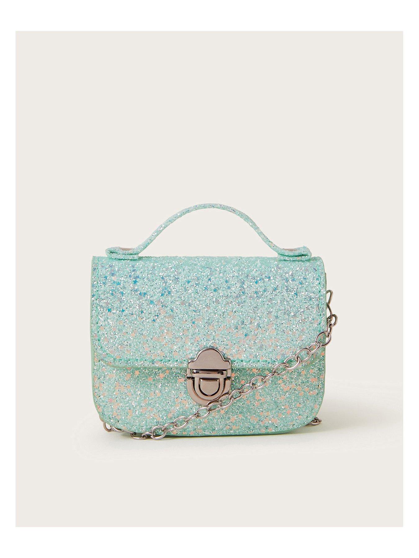 image of monsoon-girls-glitter-mini-cross-body-bag-light-green