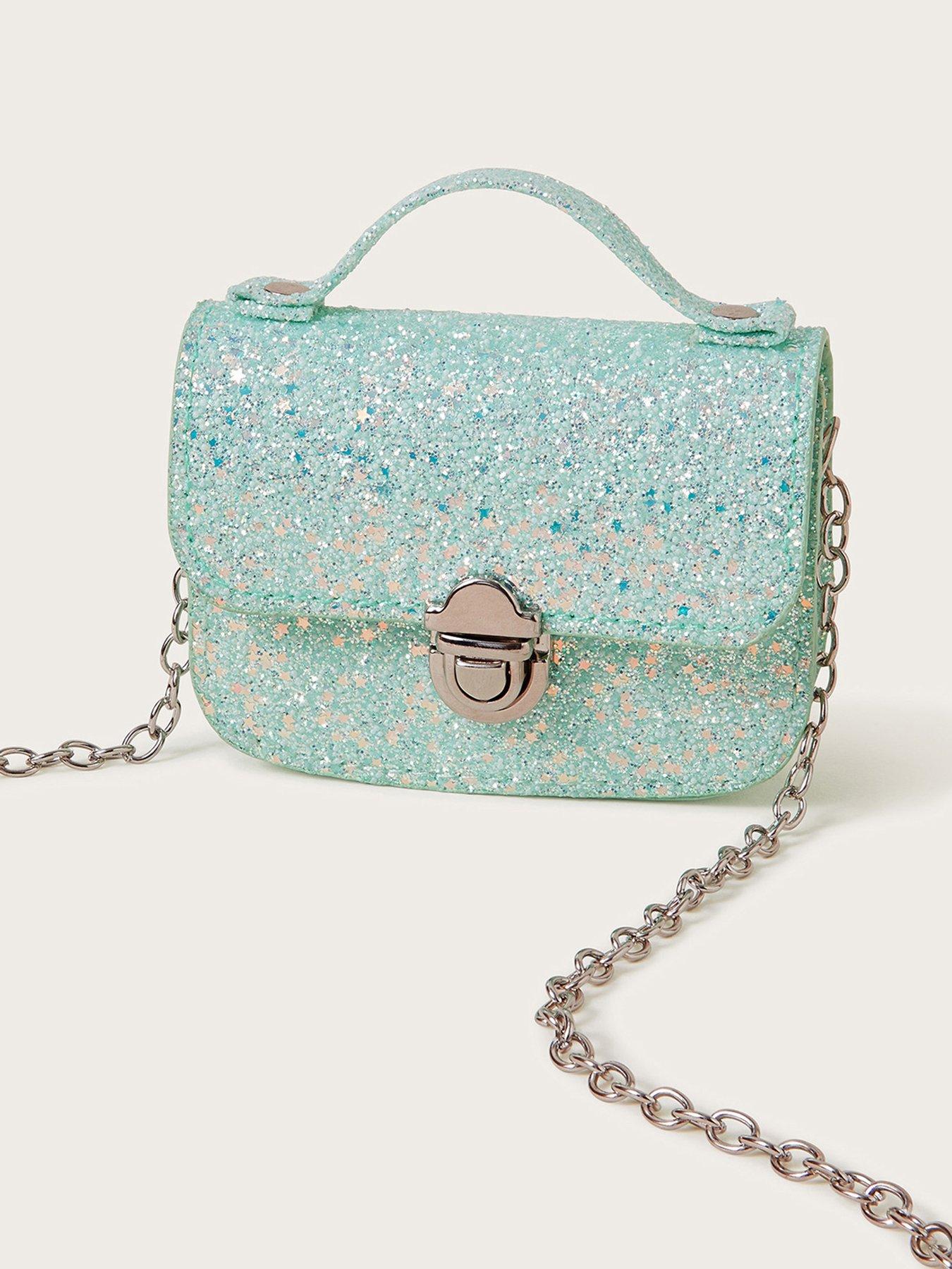  image of monsoon-girls-glitter-mini-cross-body-bag-light-green