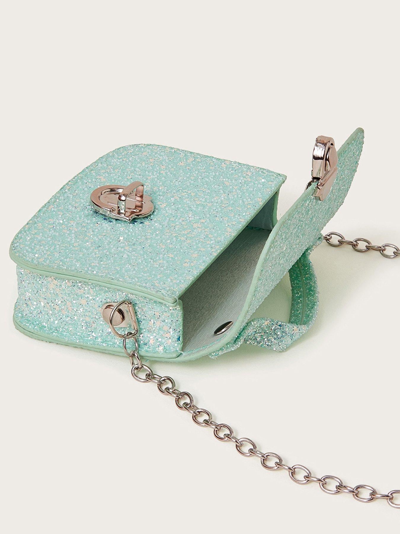  image of monsoon-girls-glitter-mini-cross-body-bag-light-green