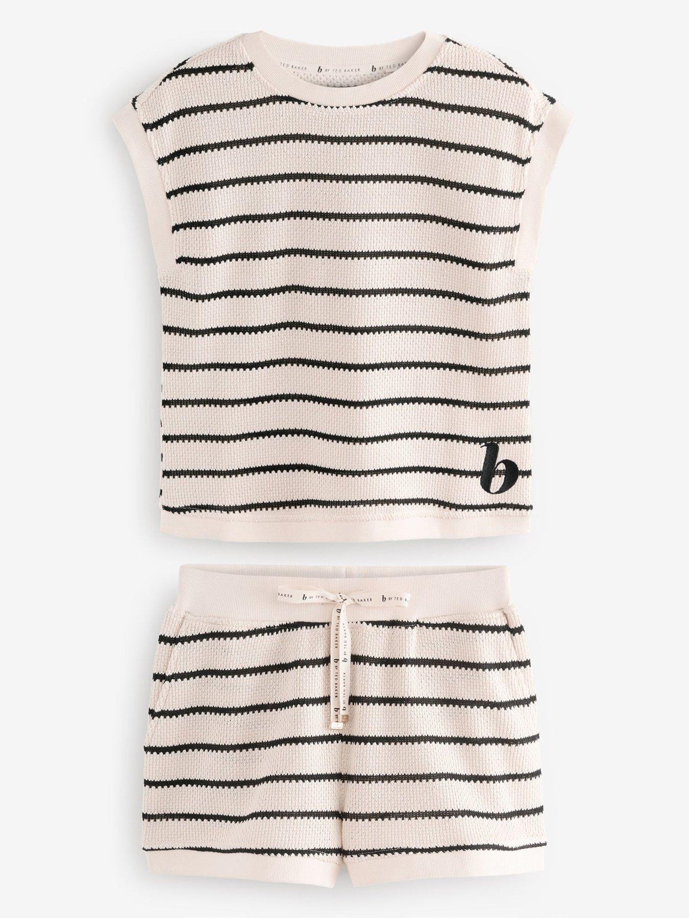 b-by-ted-baker-knitted-stripe-short-pyjama-set-beige