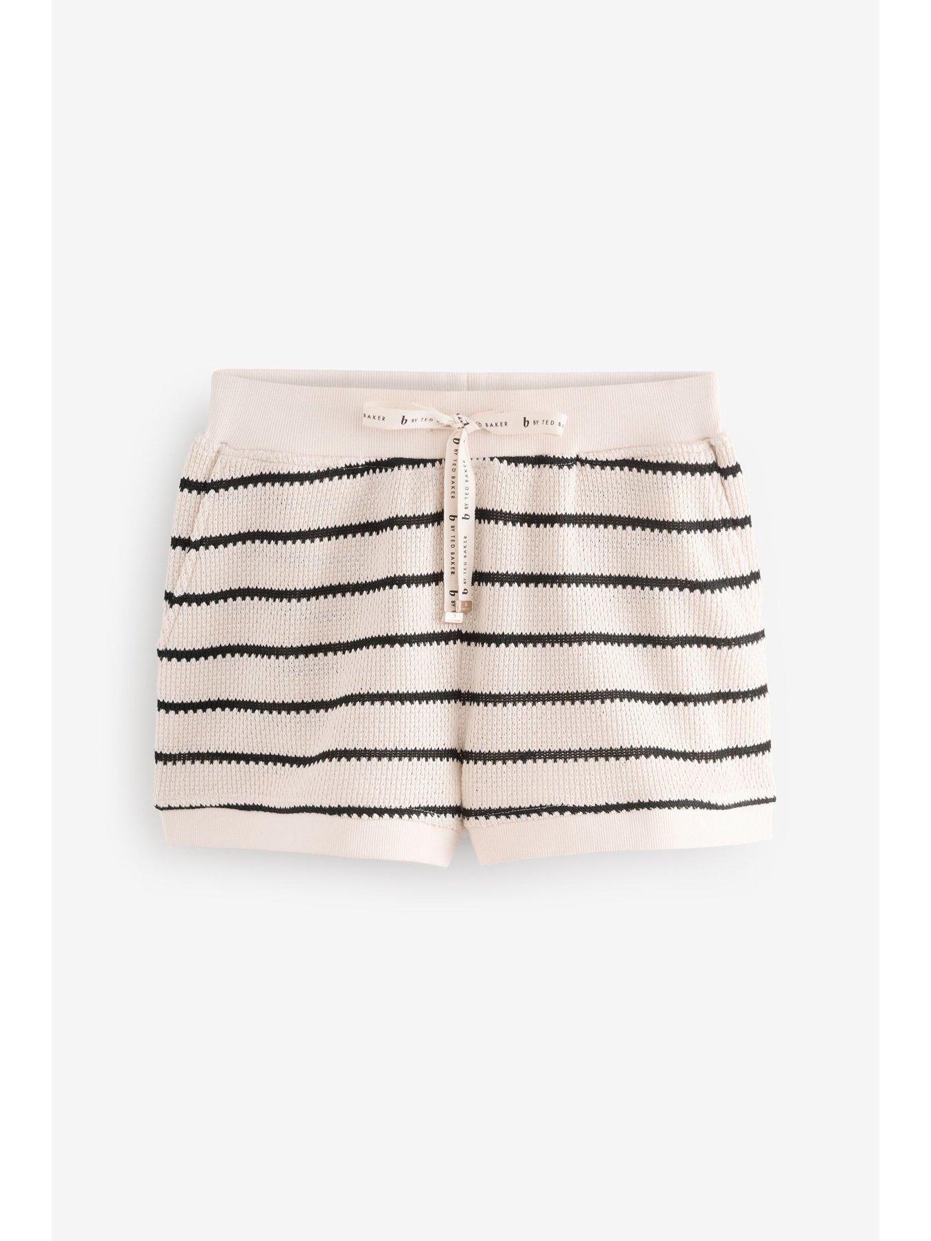  image of b-by-ted-baker-knitted-stripe-short-pyjama-set-beige