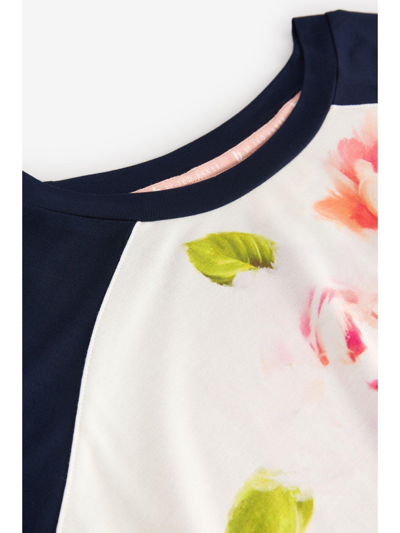  image of b-by-ted-baker-floral-sleep-t-shirt-navy
