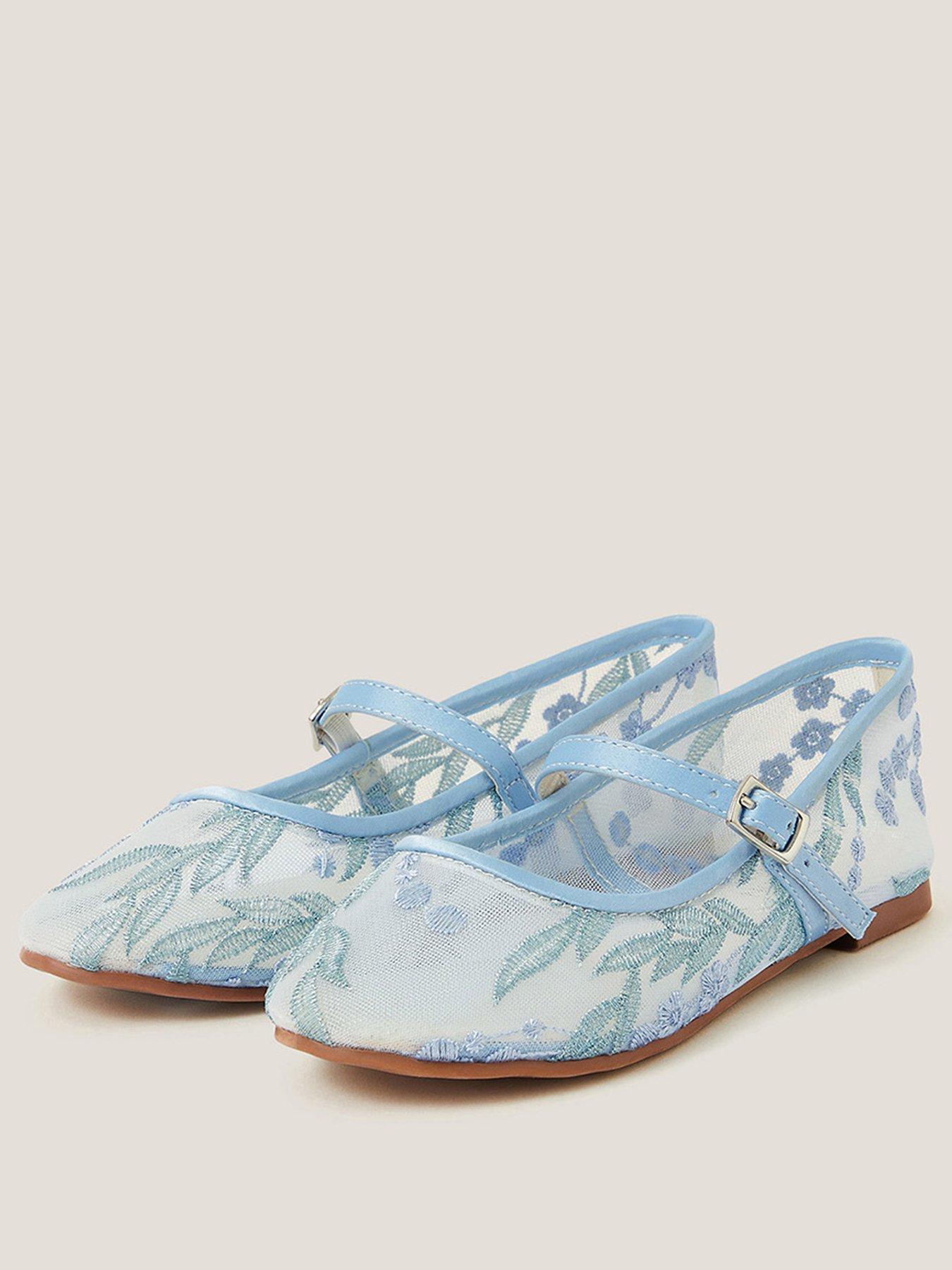  image of monsoon-girls-embroidered-lace-ballet-flat-shoes-blue