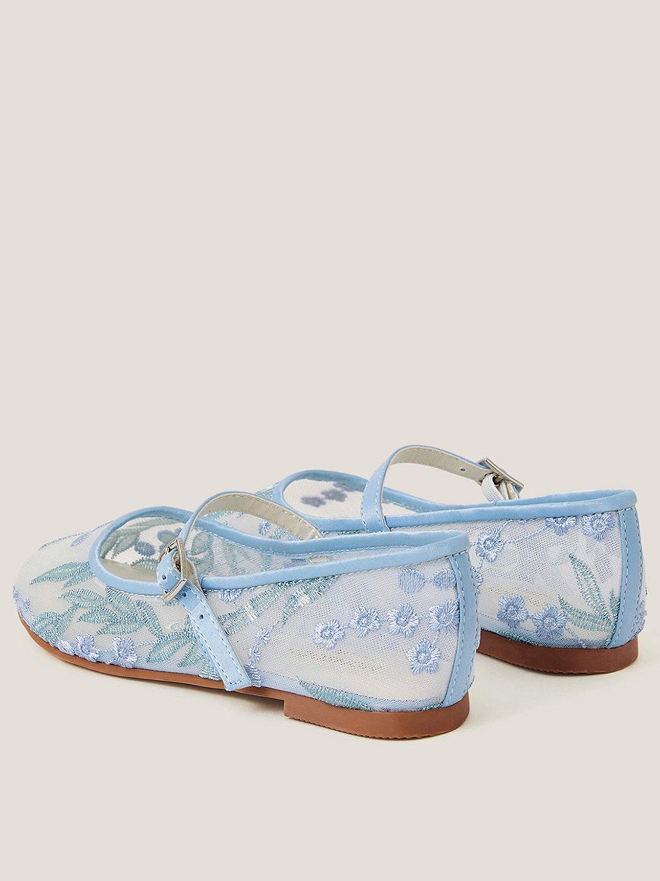  image of monsoon-girls-embroidered-lace-ballet-flat-shoes-blue