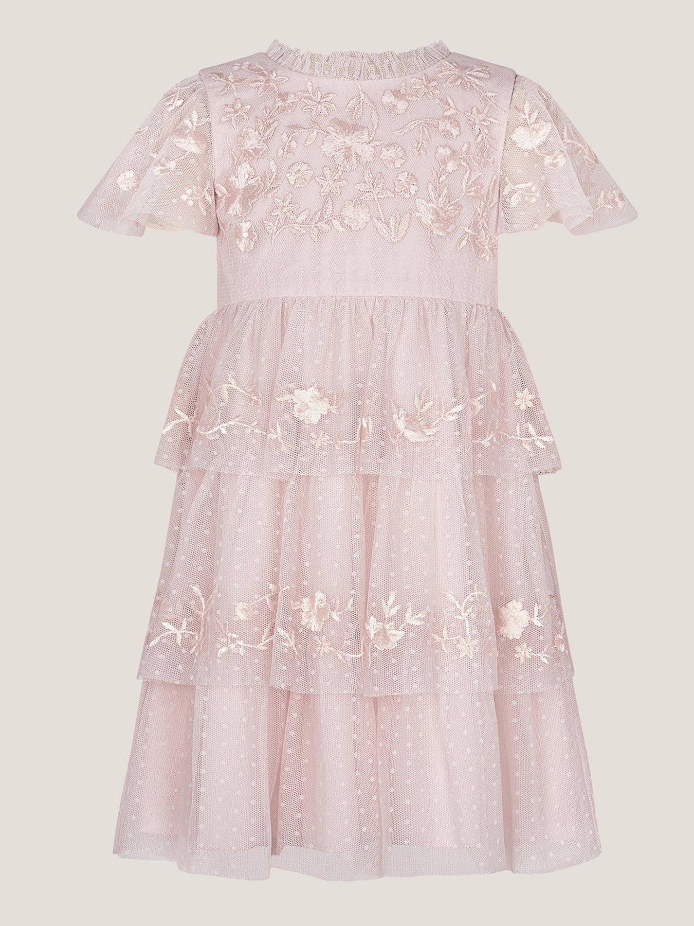 undefined Baby Girls 3d Petal Christening Dress - Light Cream