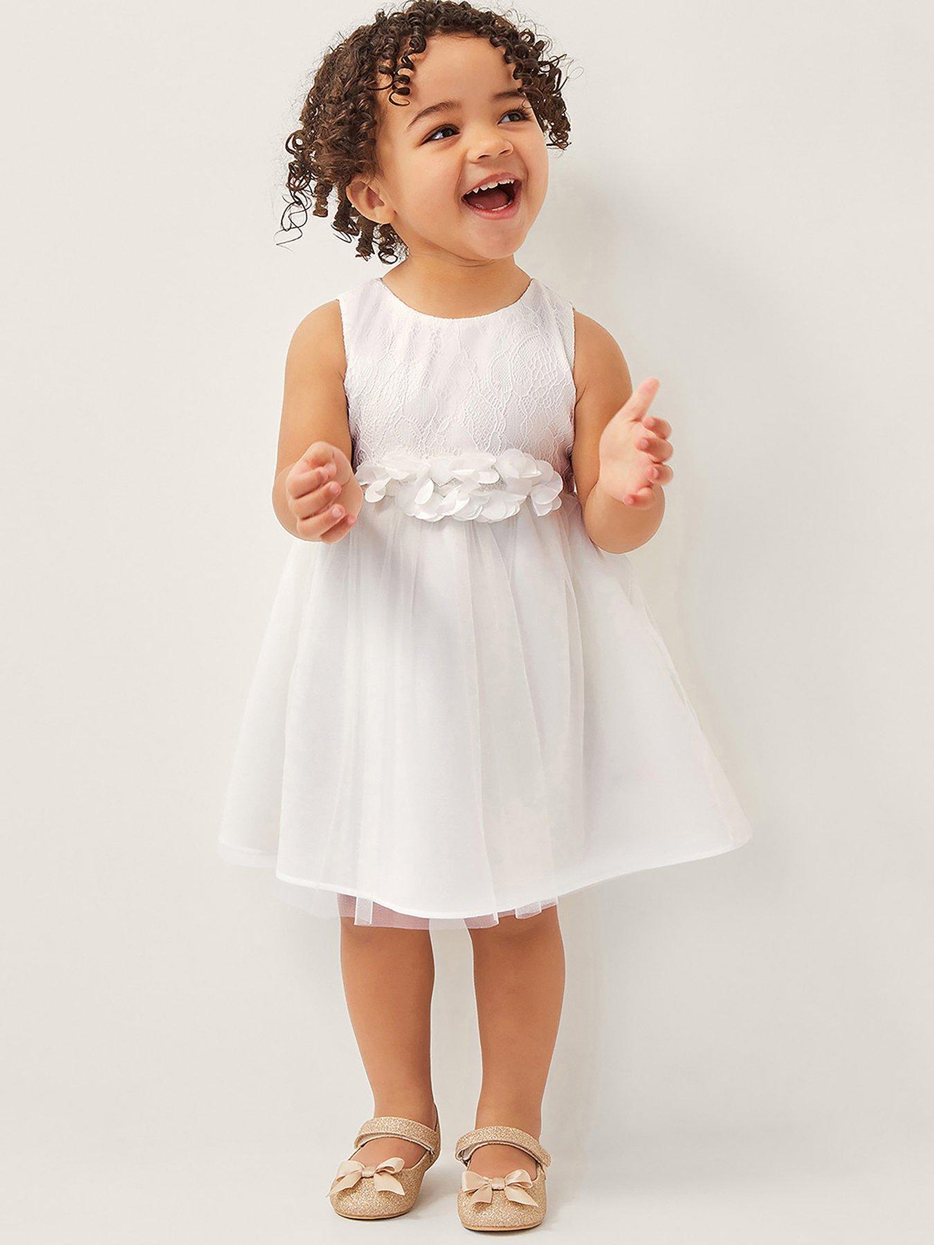 undefined Baby Girls Freija Lace Floral Dress - Light Cream