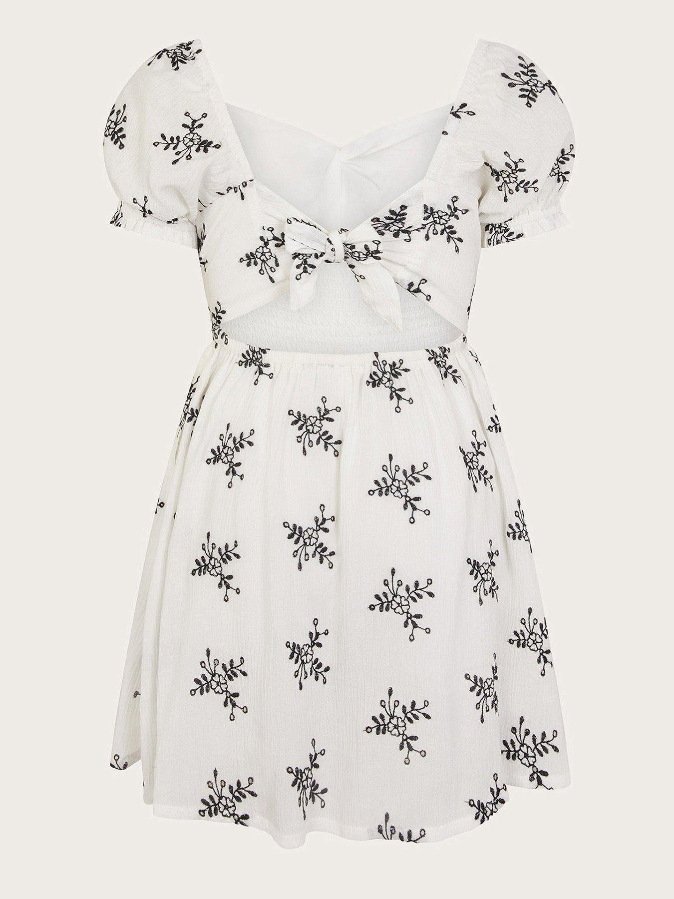  image of monsoon-girls-broderie-floral-puff-sleeve-dress-white