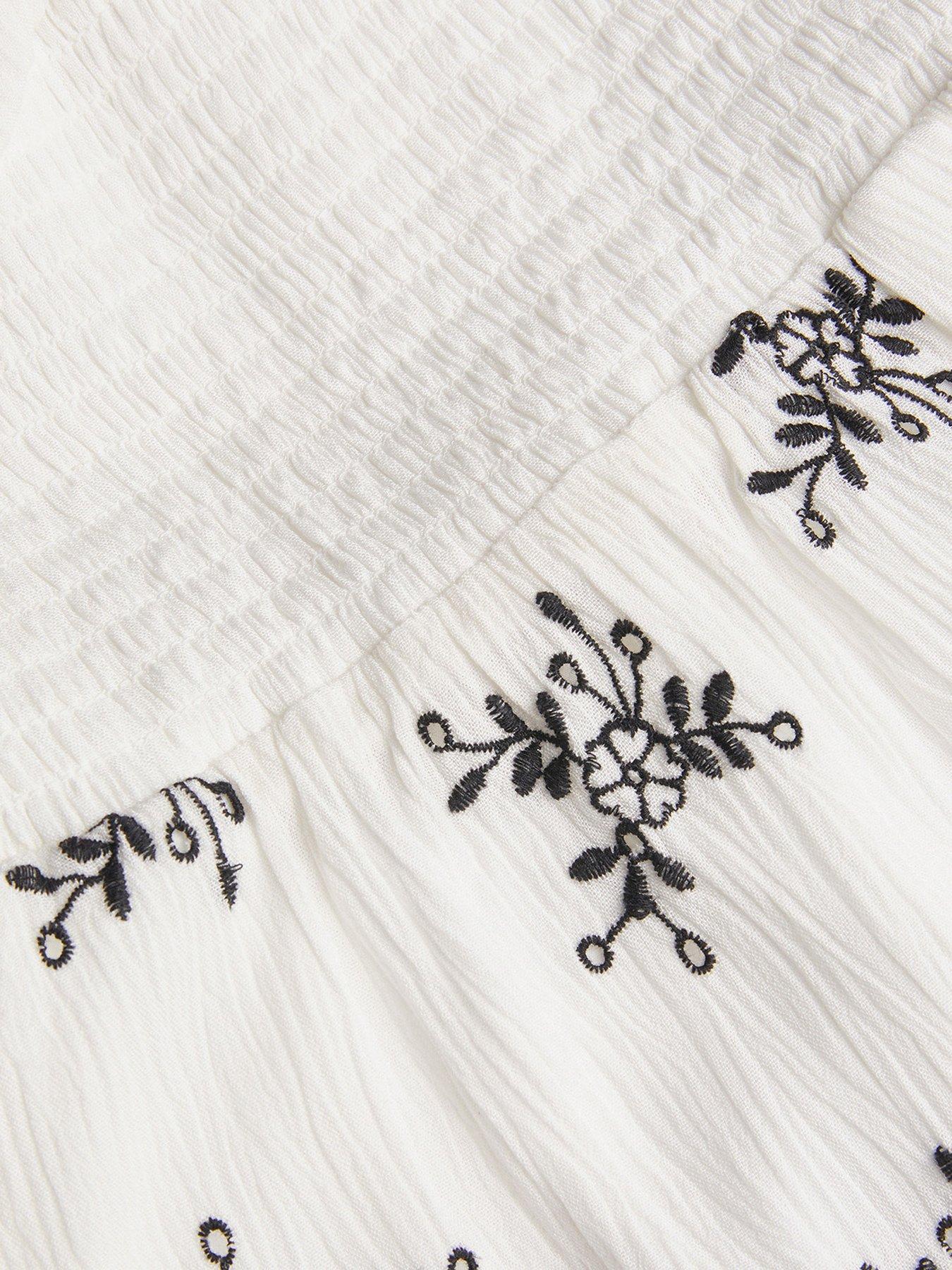  image of monsoon-girls-broderie-floral-puff-sleeve-dress-white