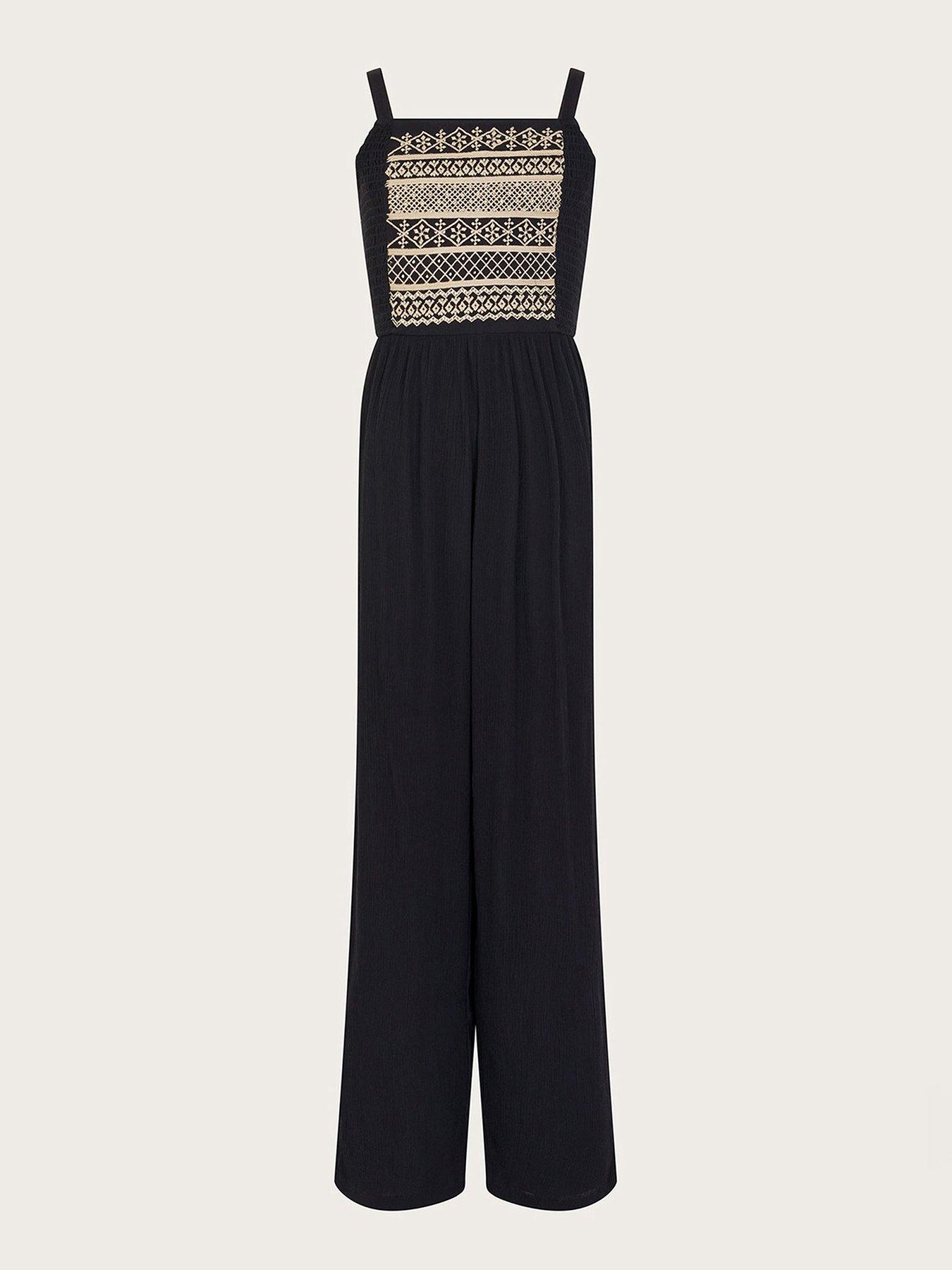 undefined Girls Storm Embroidered Jumpsuit - Black