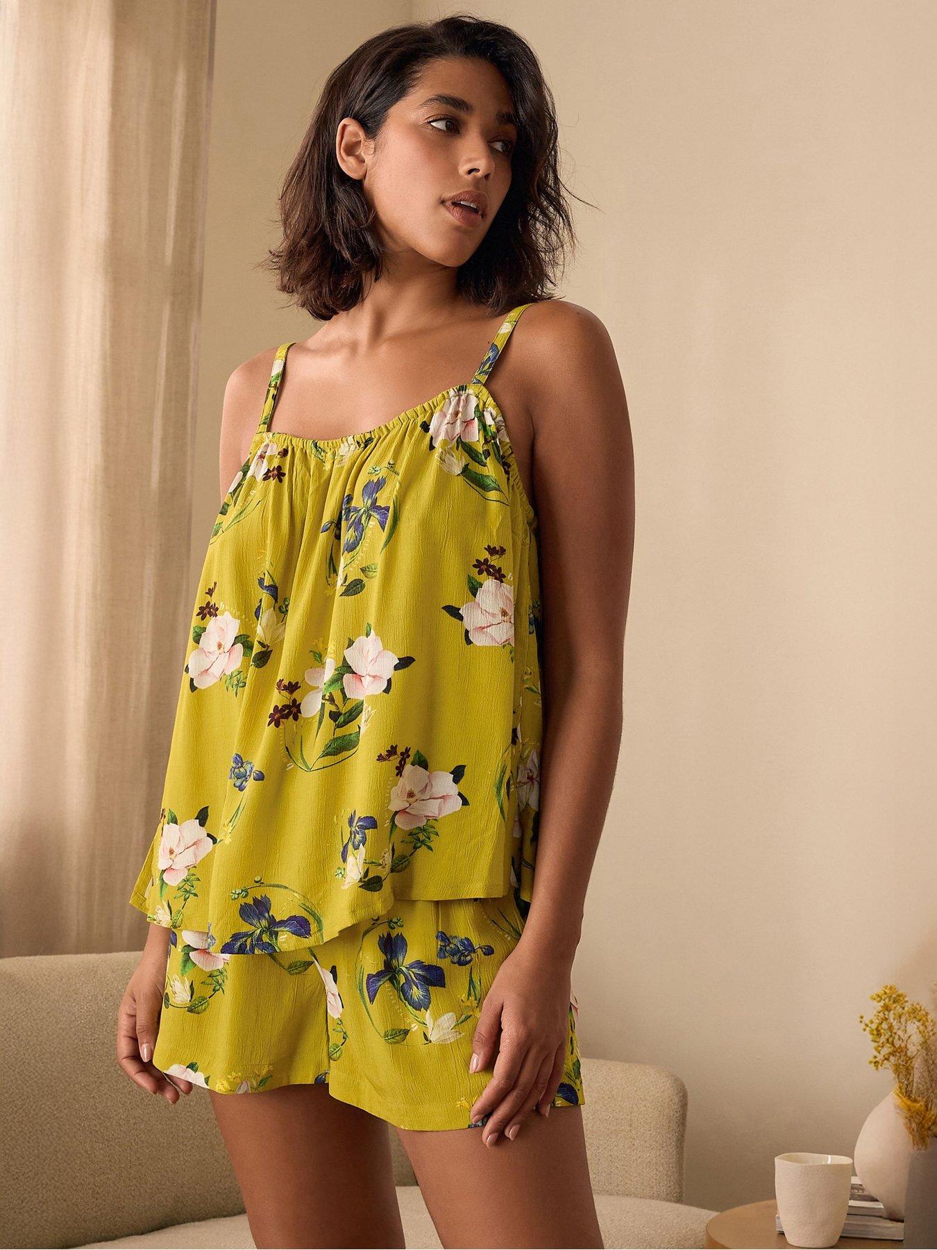 undefined Floral Cami Short Pyjama Set - Green