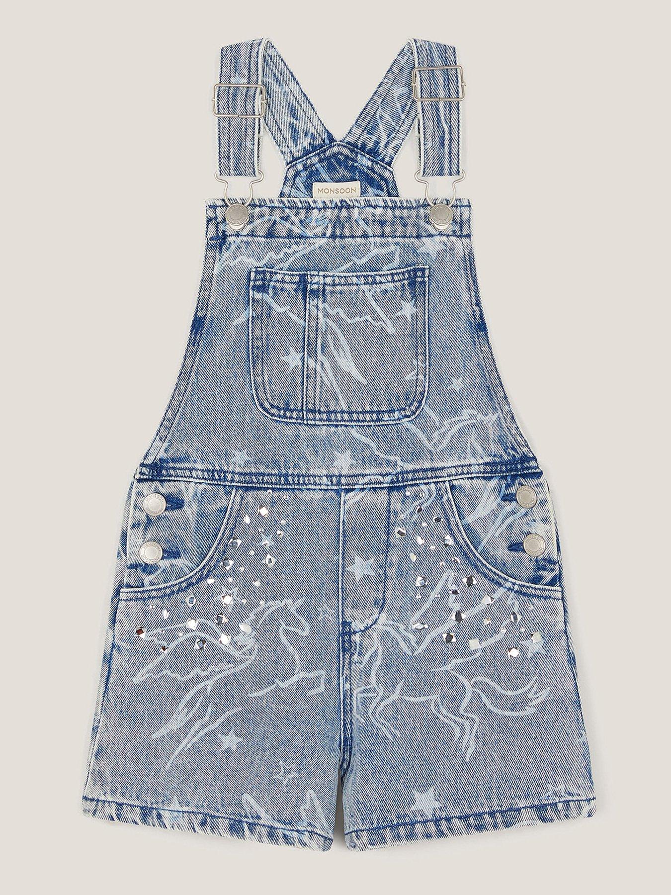 monsoon-girls-denim-unicorn-rhinestone-dungaree-shorts-blue