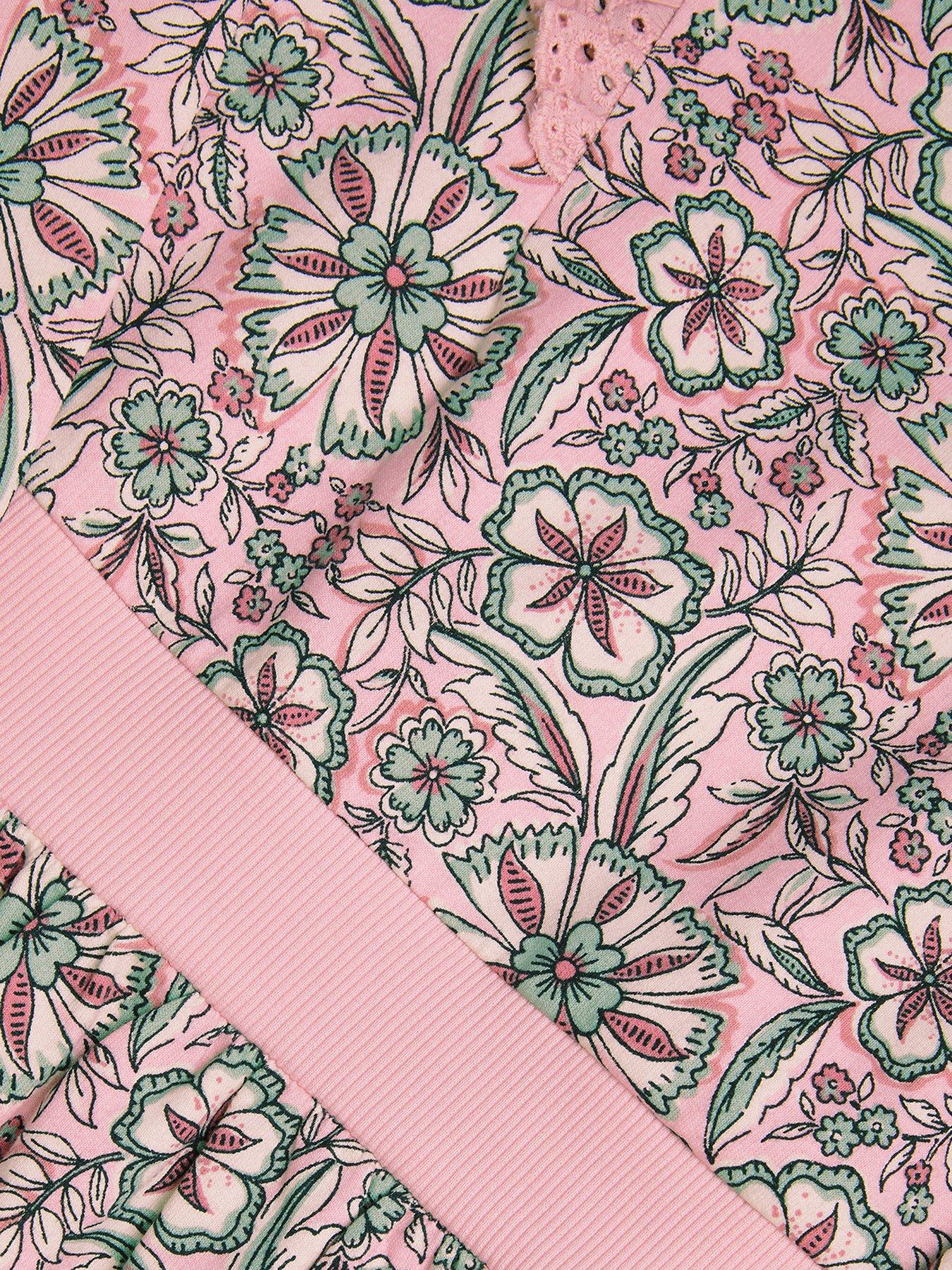 Image 3 of 3 of Monsoon Girls Scorched Paisley Print Dress - Pink