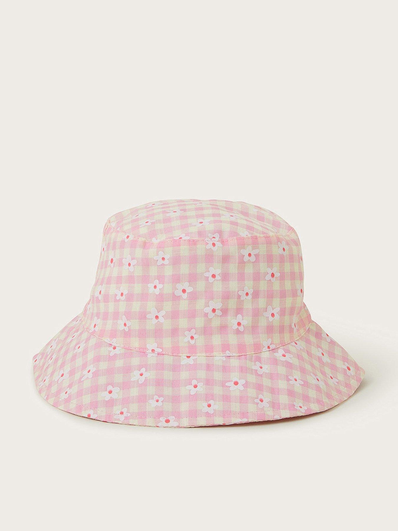 undefined Baby Girls Check Floppy Bucket Hat - Pink