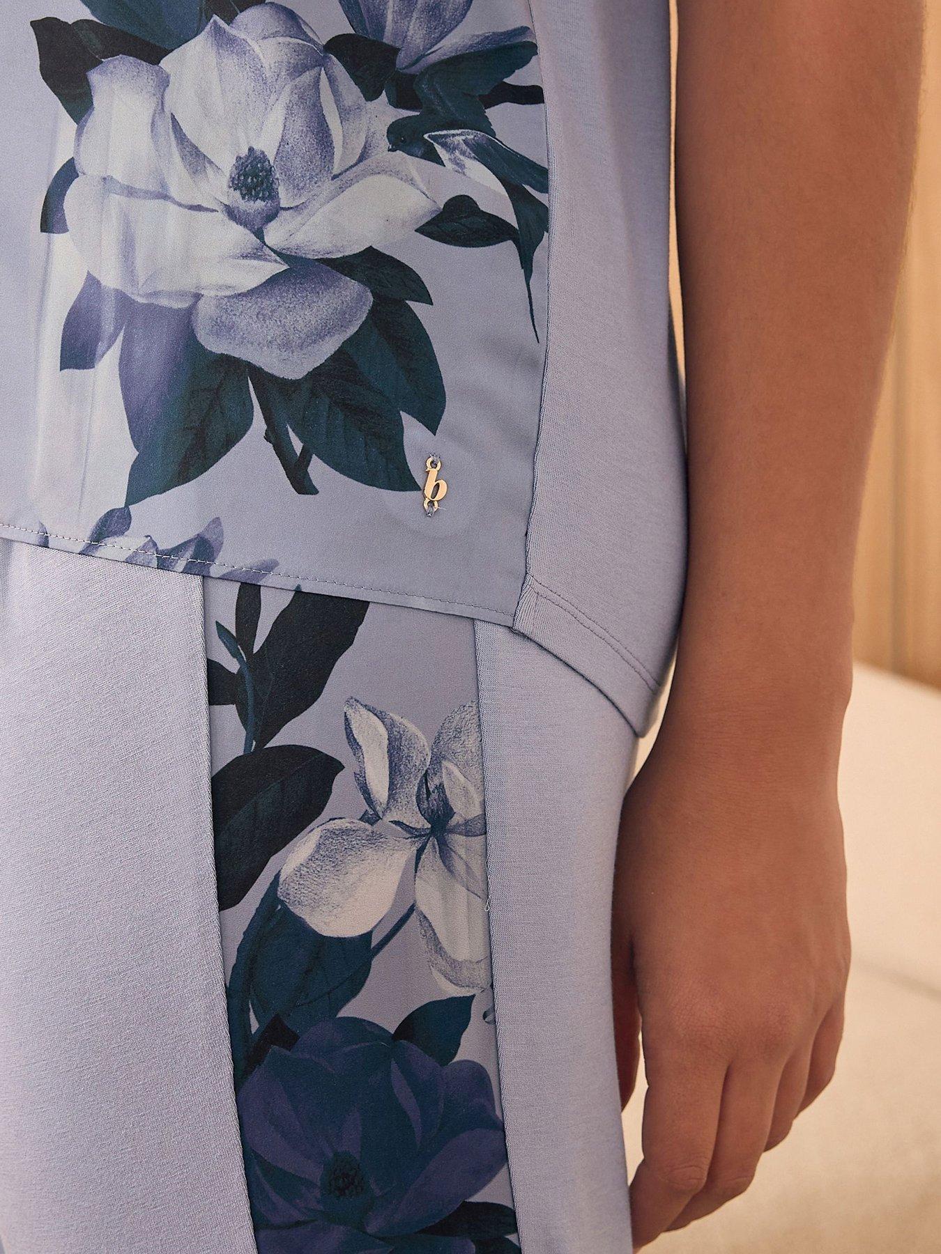  image of b-by-ted-baker-floral-t-shirt-pyjamas-blue