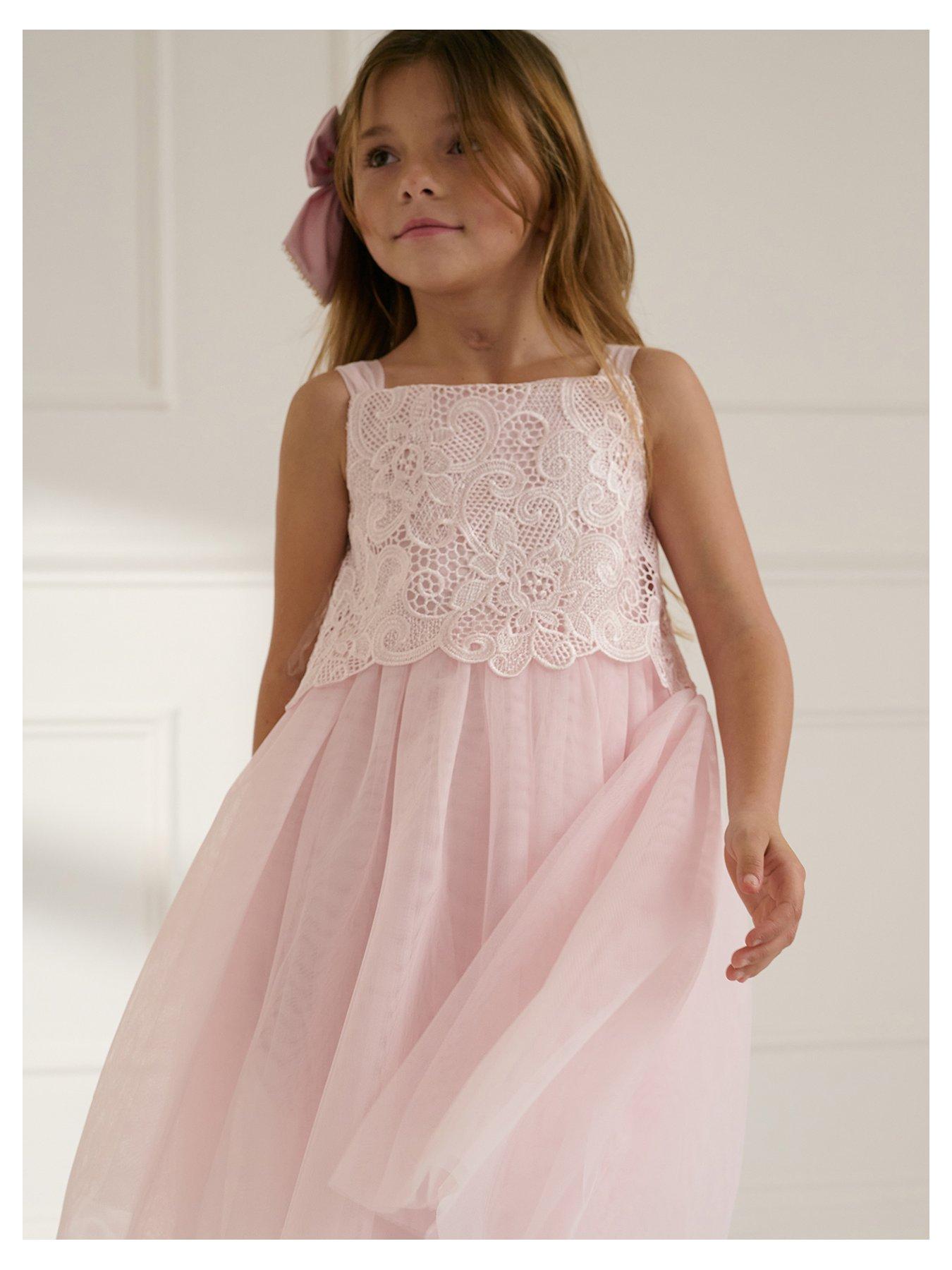 undefined Girls Anna Lace Bodice Maxi Dress - Light Pink