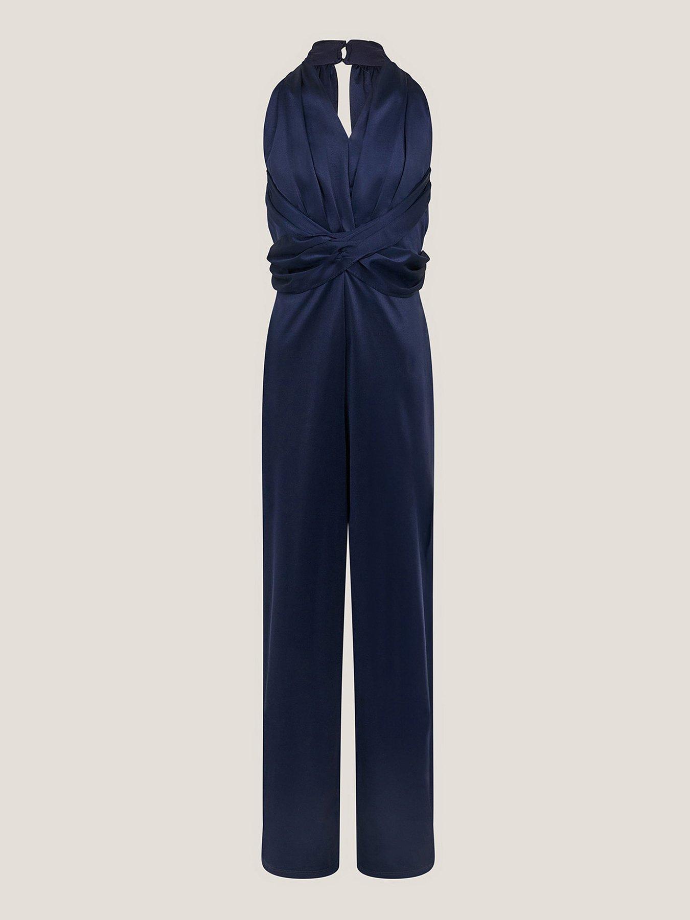  image of monsoon-girls-tia-twist-sleeveless-jumpsuit-navy