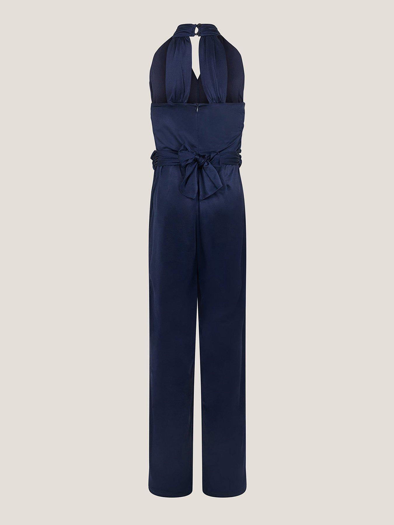  image of monsoon-girls-tia-twist-sleeveless-jumpsuit-navy