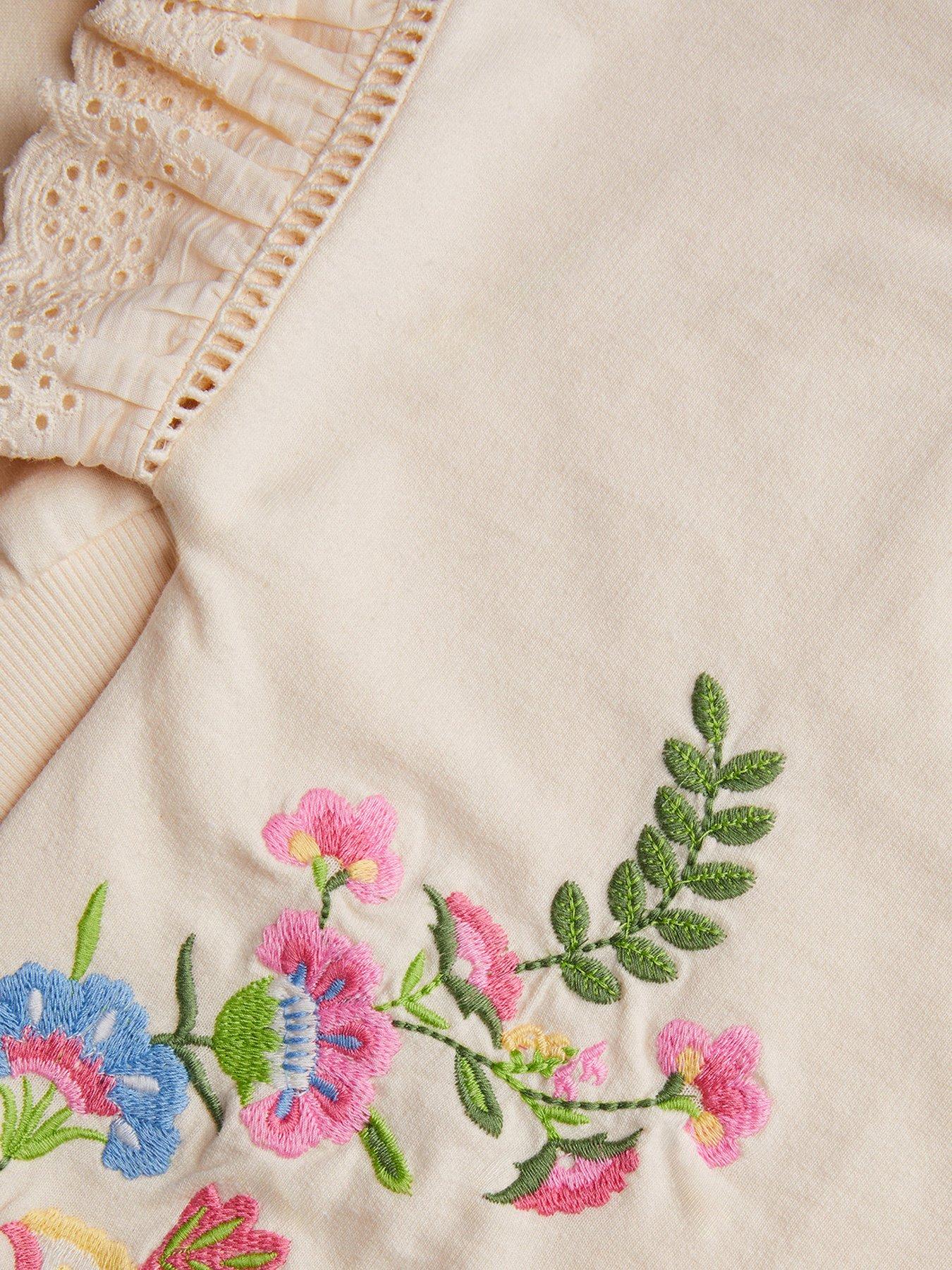  image of monsoon-girls-floral-embroidered-ruffle-sweat-top-light-cream
