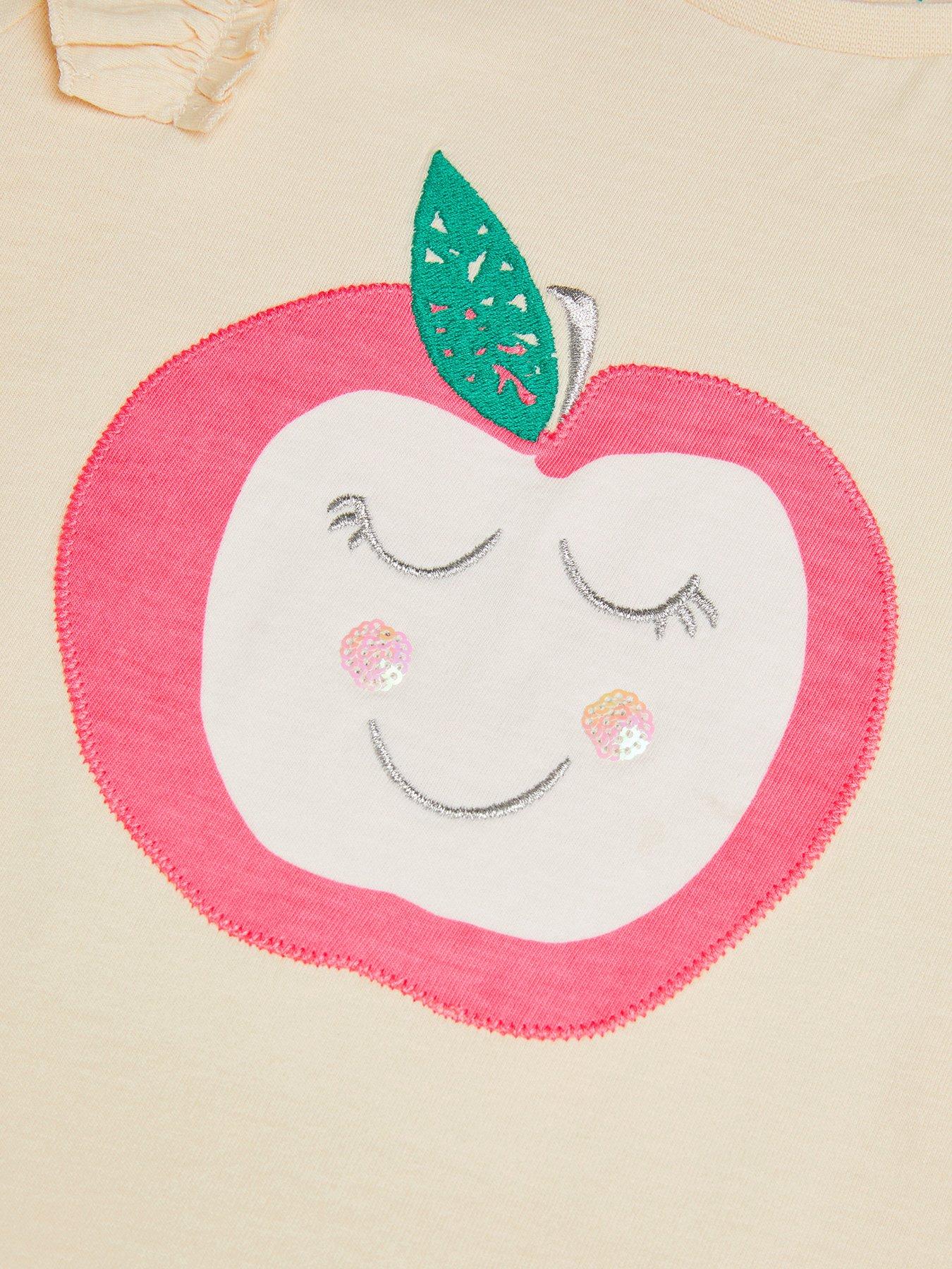  image of monsoon-girls-apple-t-shirt-pink