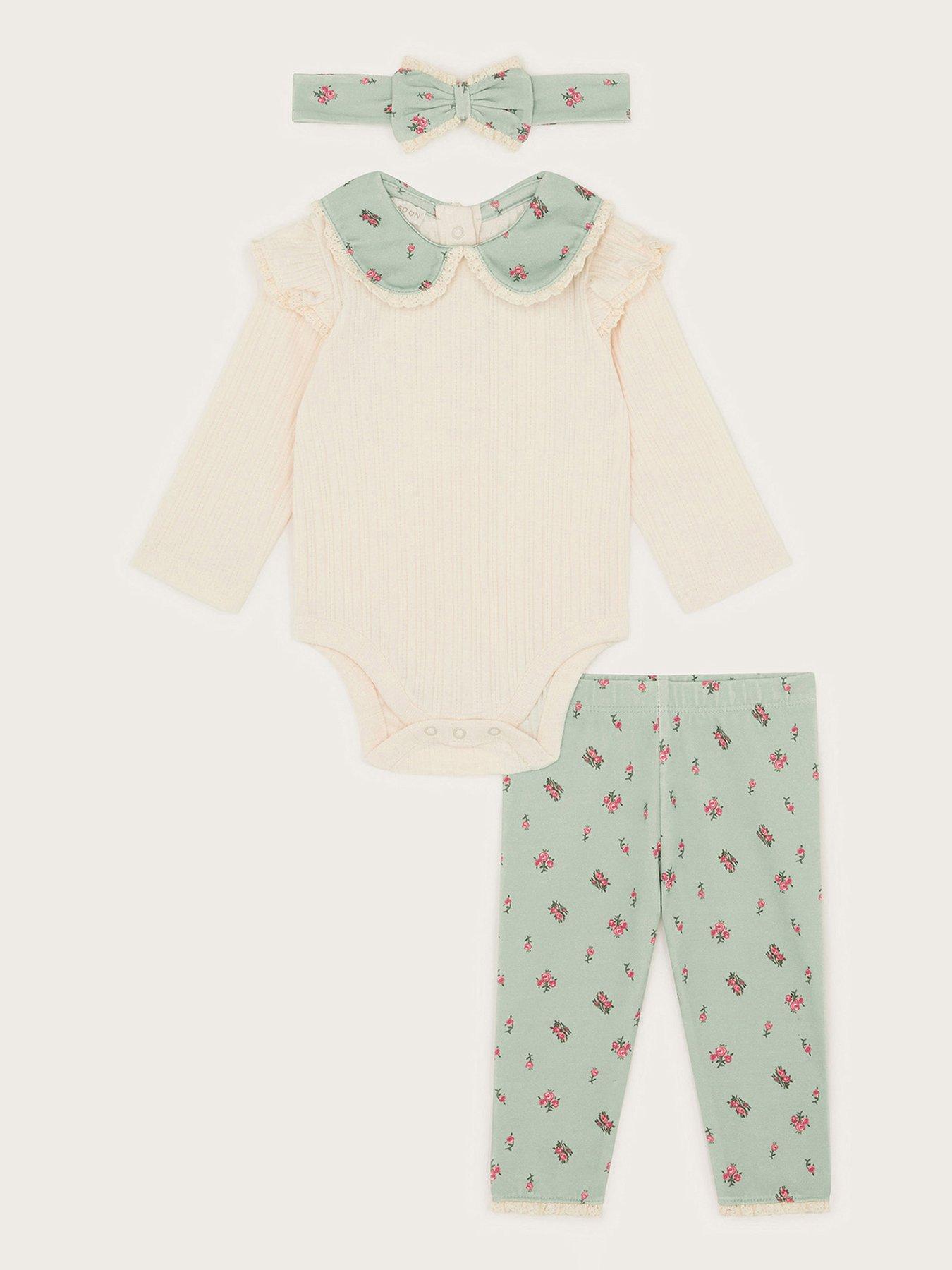 monsoon-baby-girls-floral-bodysuit-leggings-and-headband-set-green