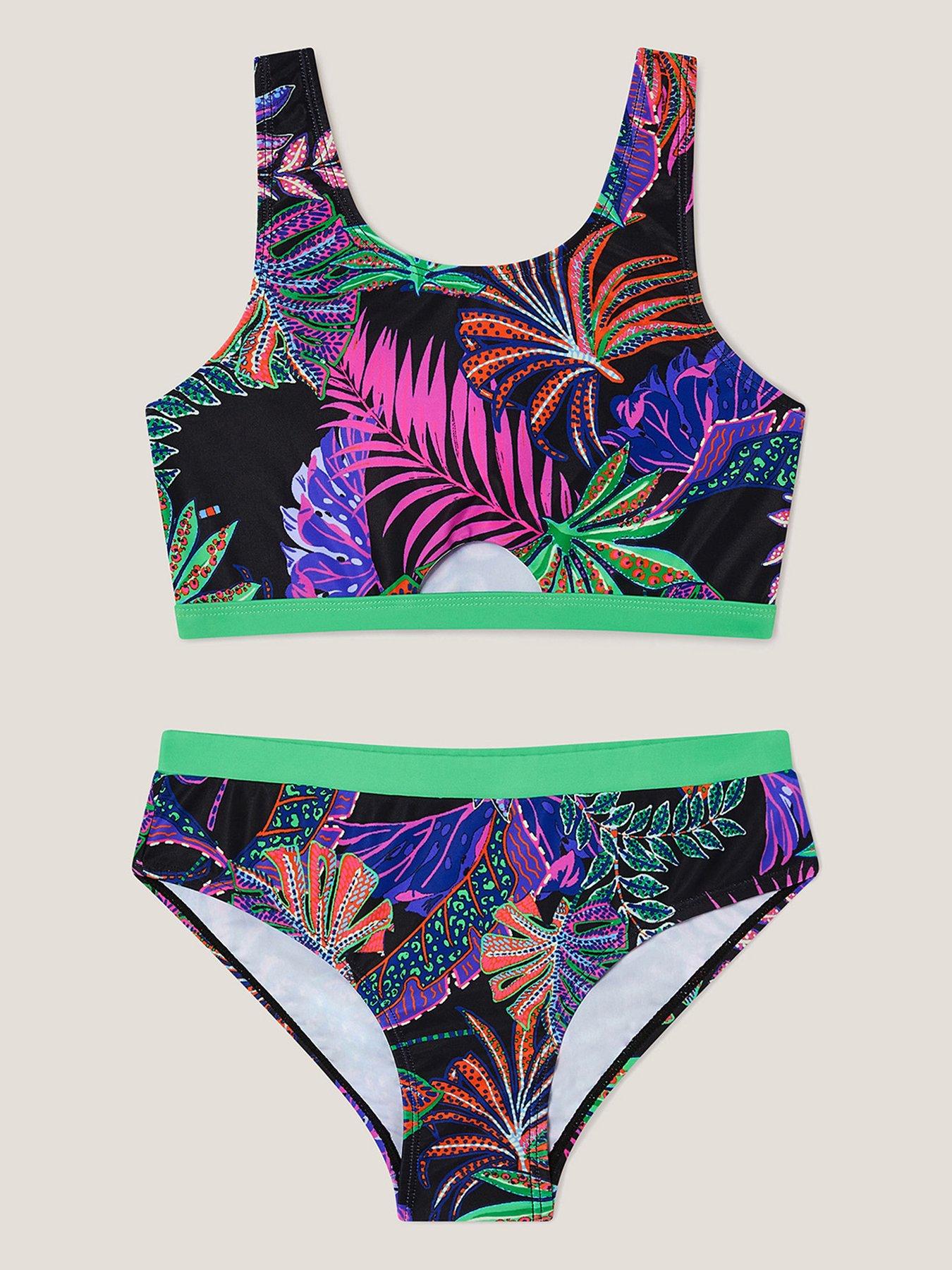  image of monsoon-girls-storm-tropical-bikini-set-black