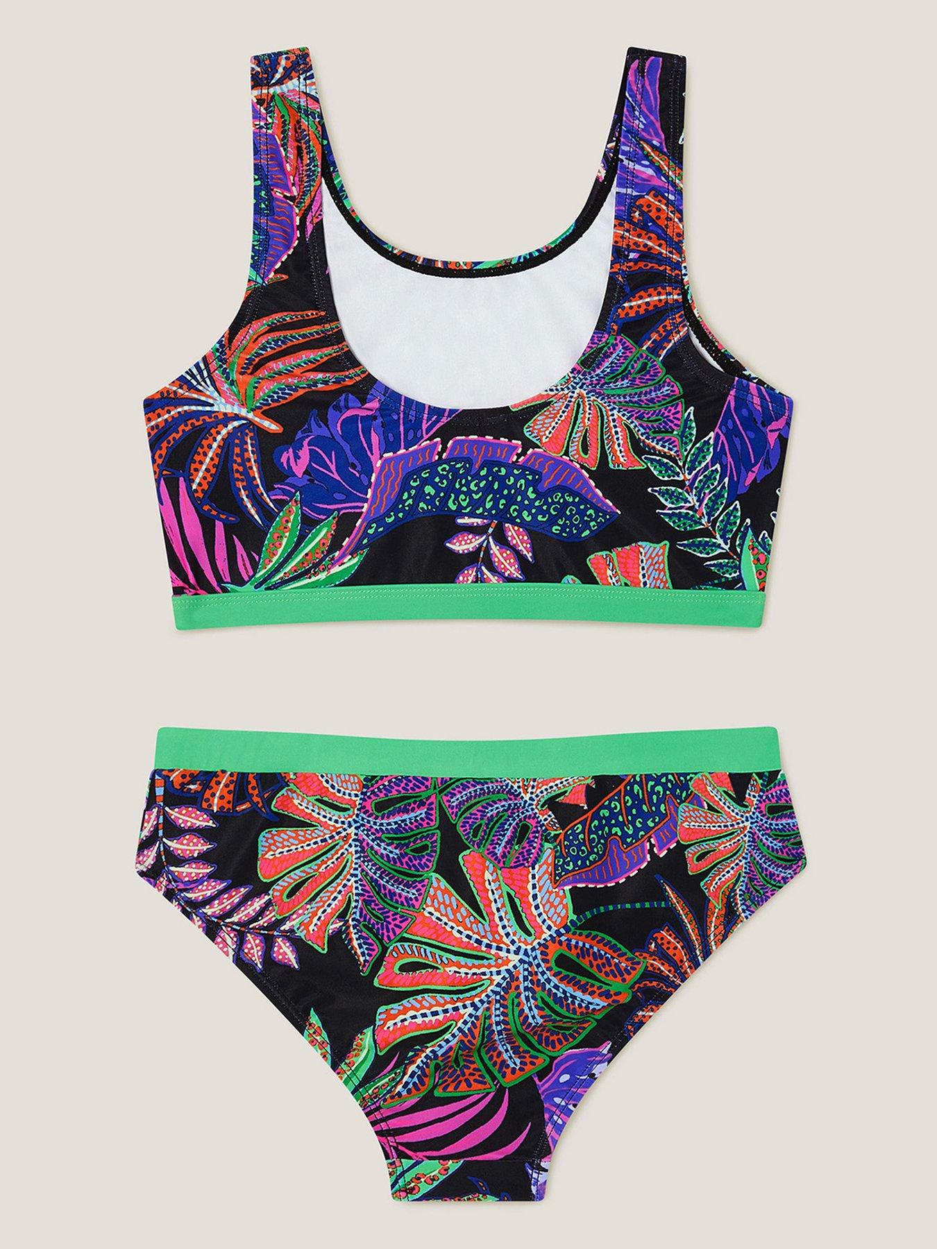  image of monsoon-girls-storm-tropical-bikini-set-black