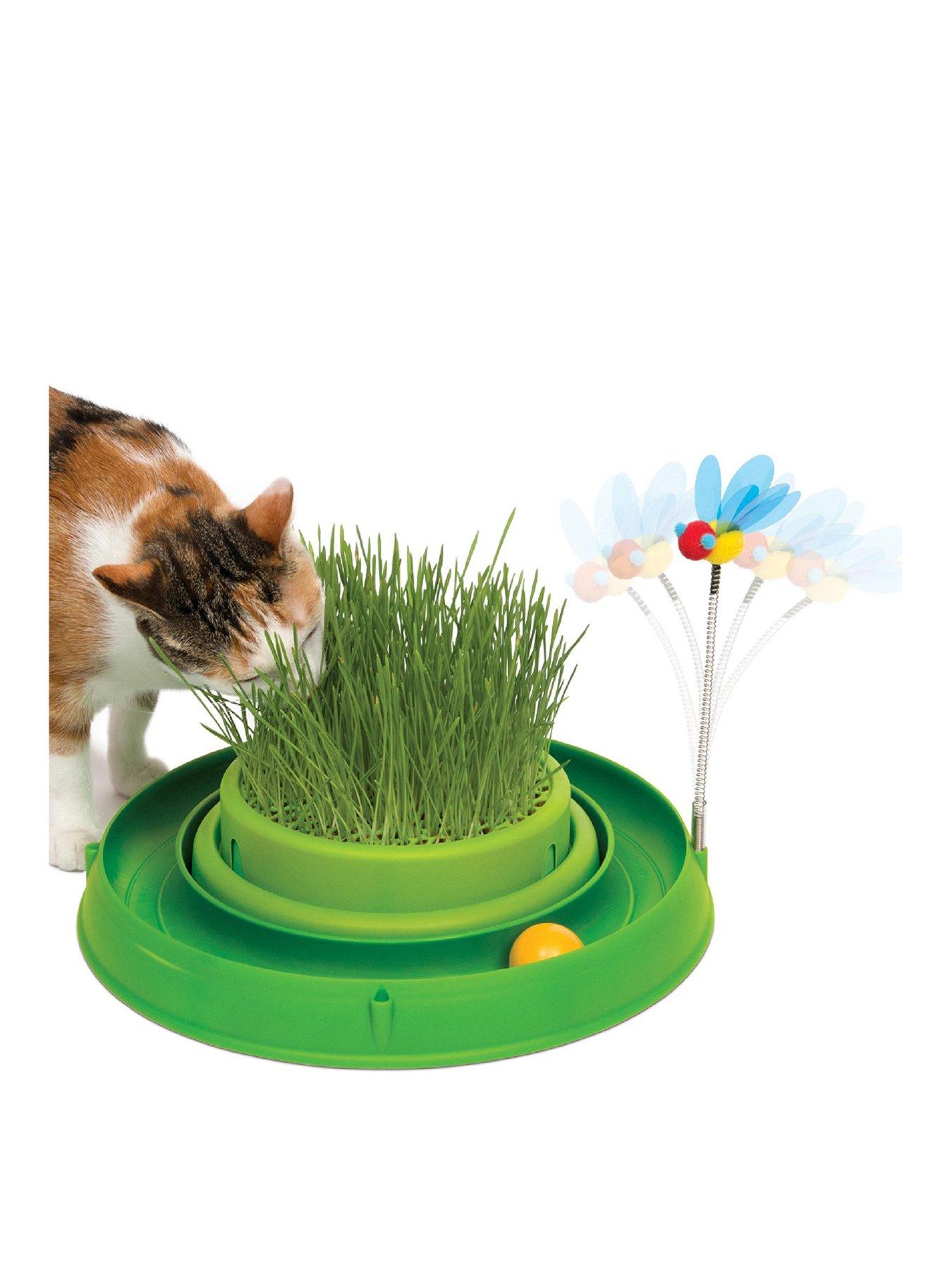 catit-play-circuit-ball-toy-with-grass-green
