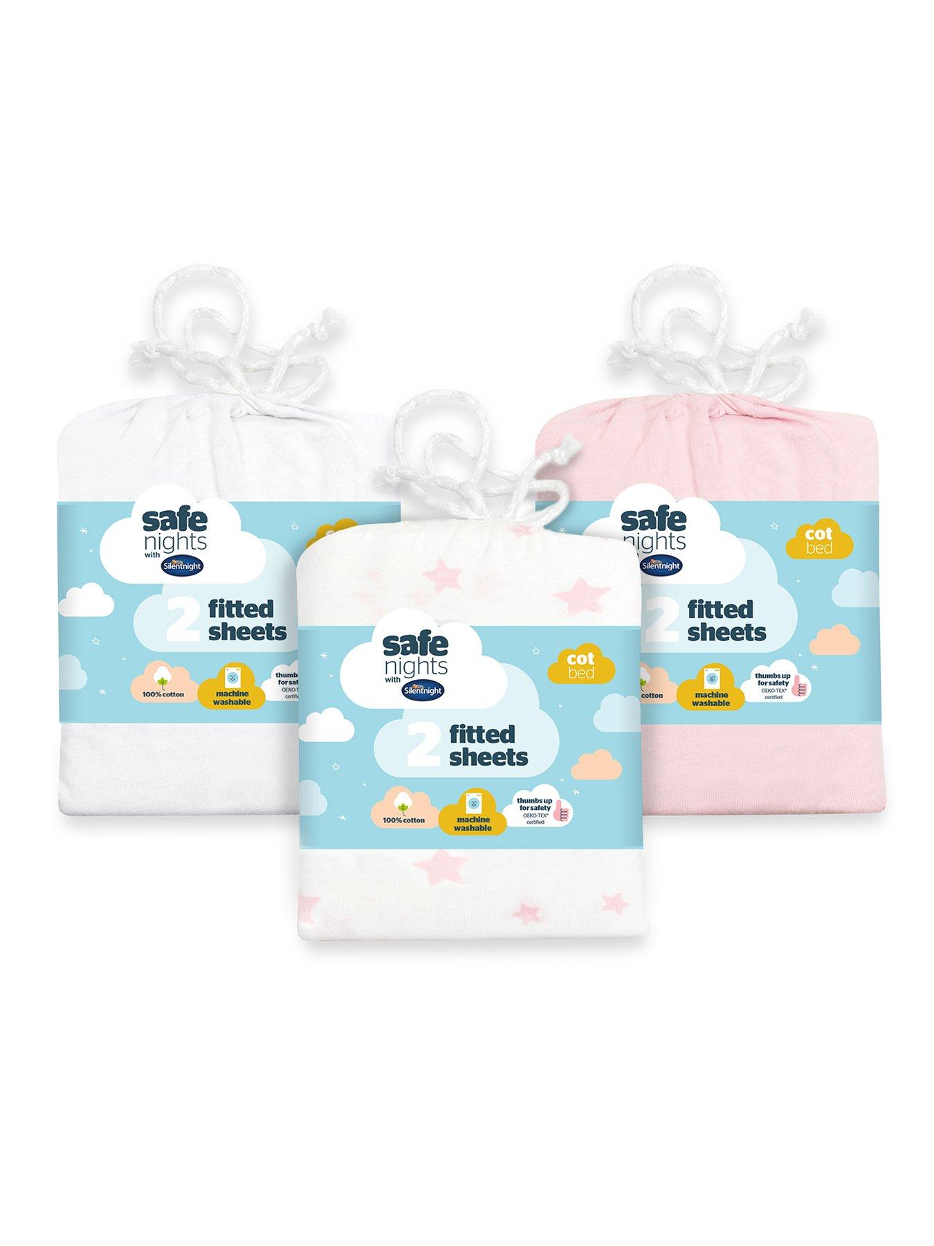 Silentnight Safe Nights Cot Bed Fitted Sheets - 6-Pack Bundle
