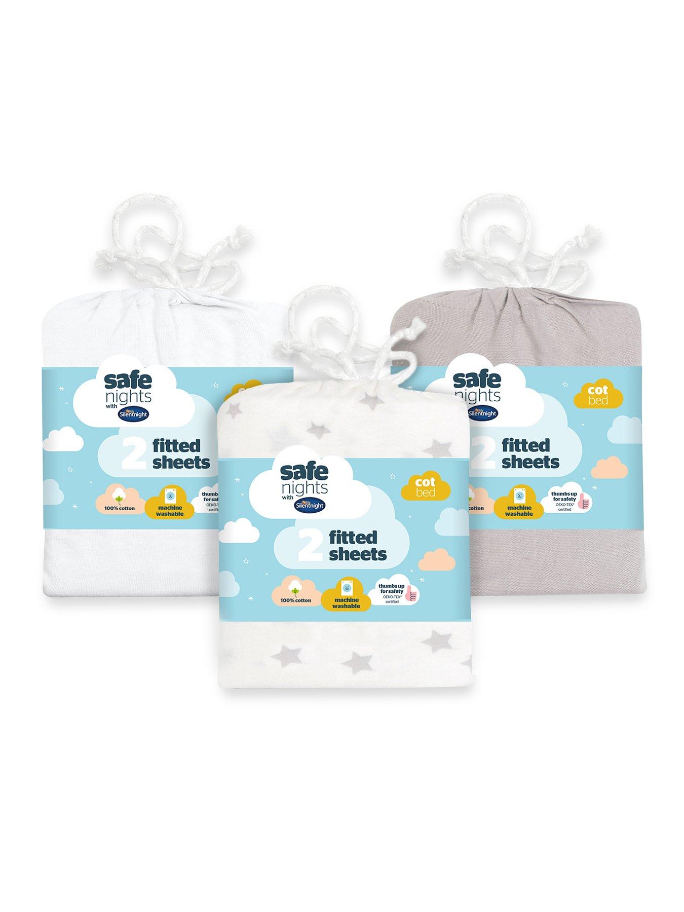  image of silentnight-safe-nights-cot-bed-fitted-sheets-6-pack-bundle