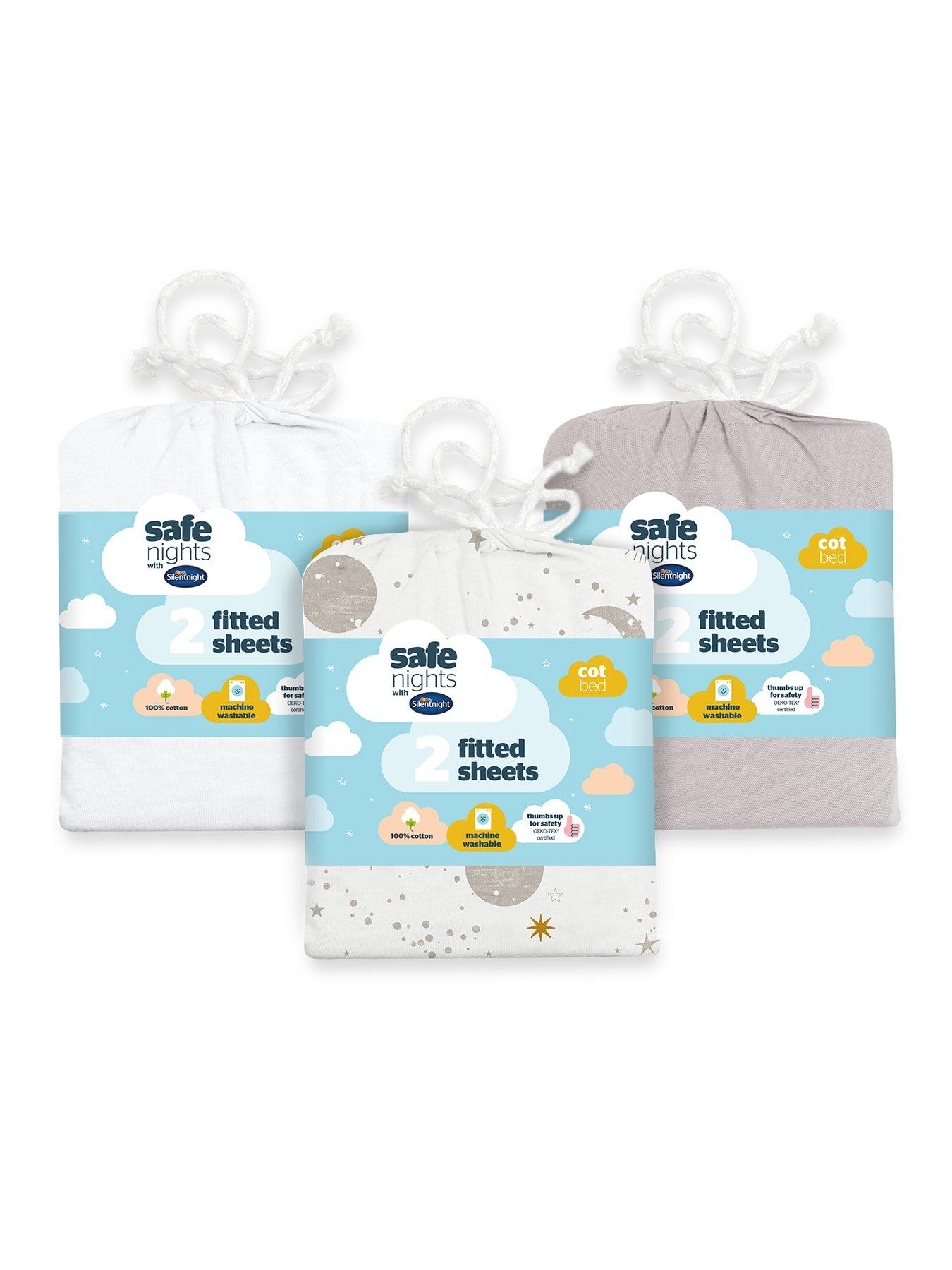  image of silentnight-safe-nights-cot-bed-fitted-sheets-6-pack-bundle