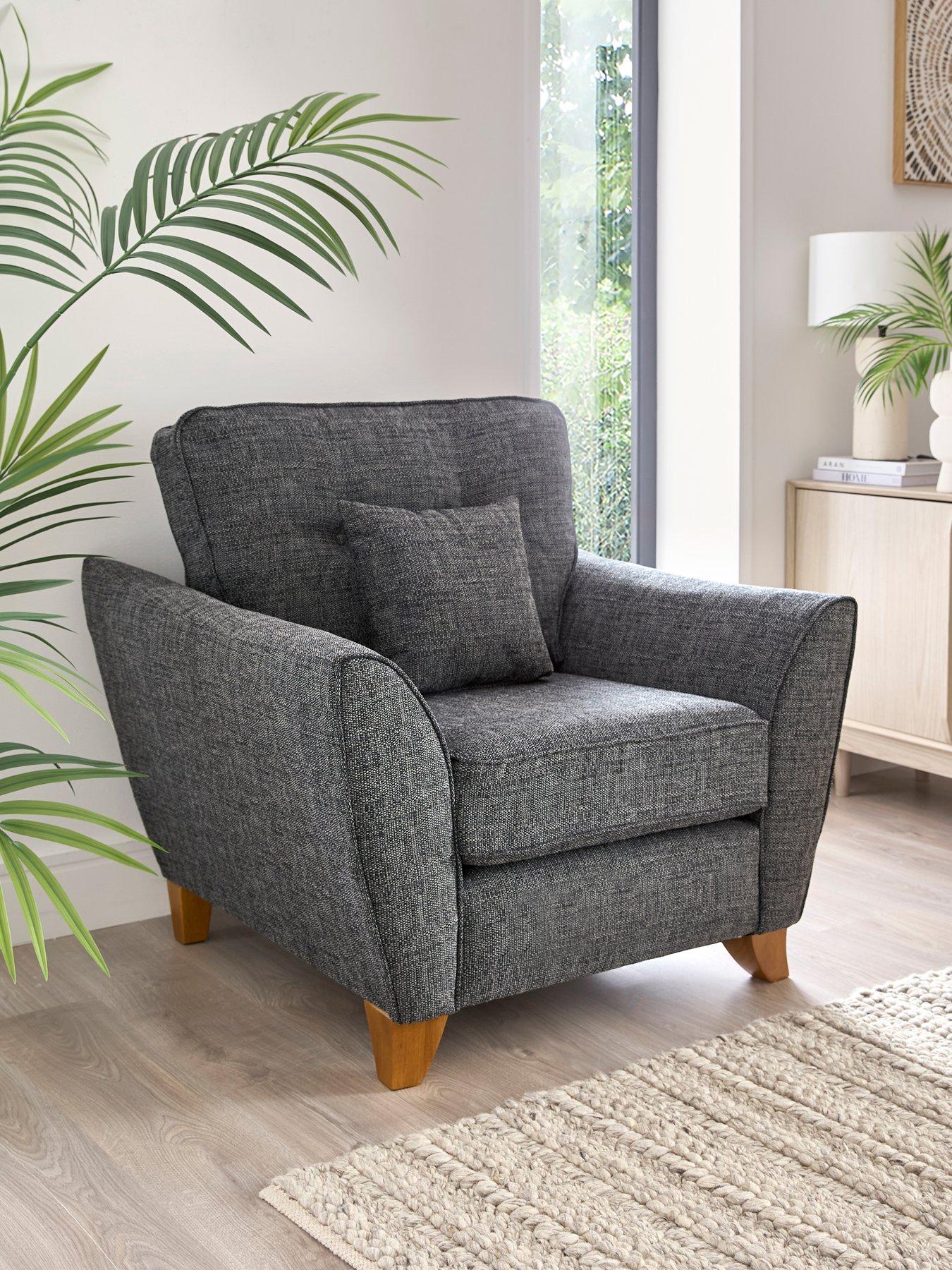 undefined Halstow Fabric Armchair - Charcoal - Made to order in the UK