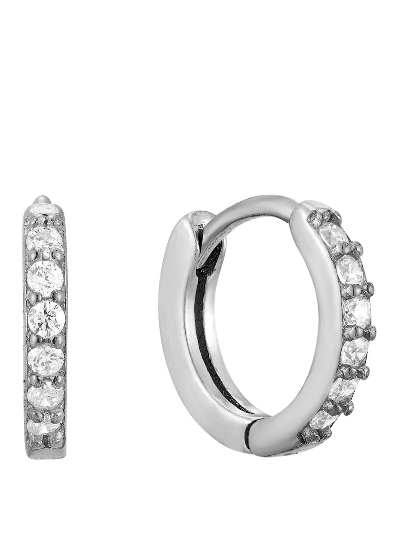 Seol + Gold Birthstone CZ Tiny Hoop Earrings