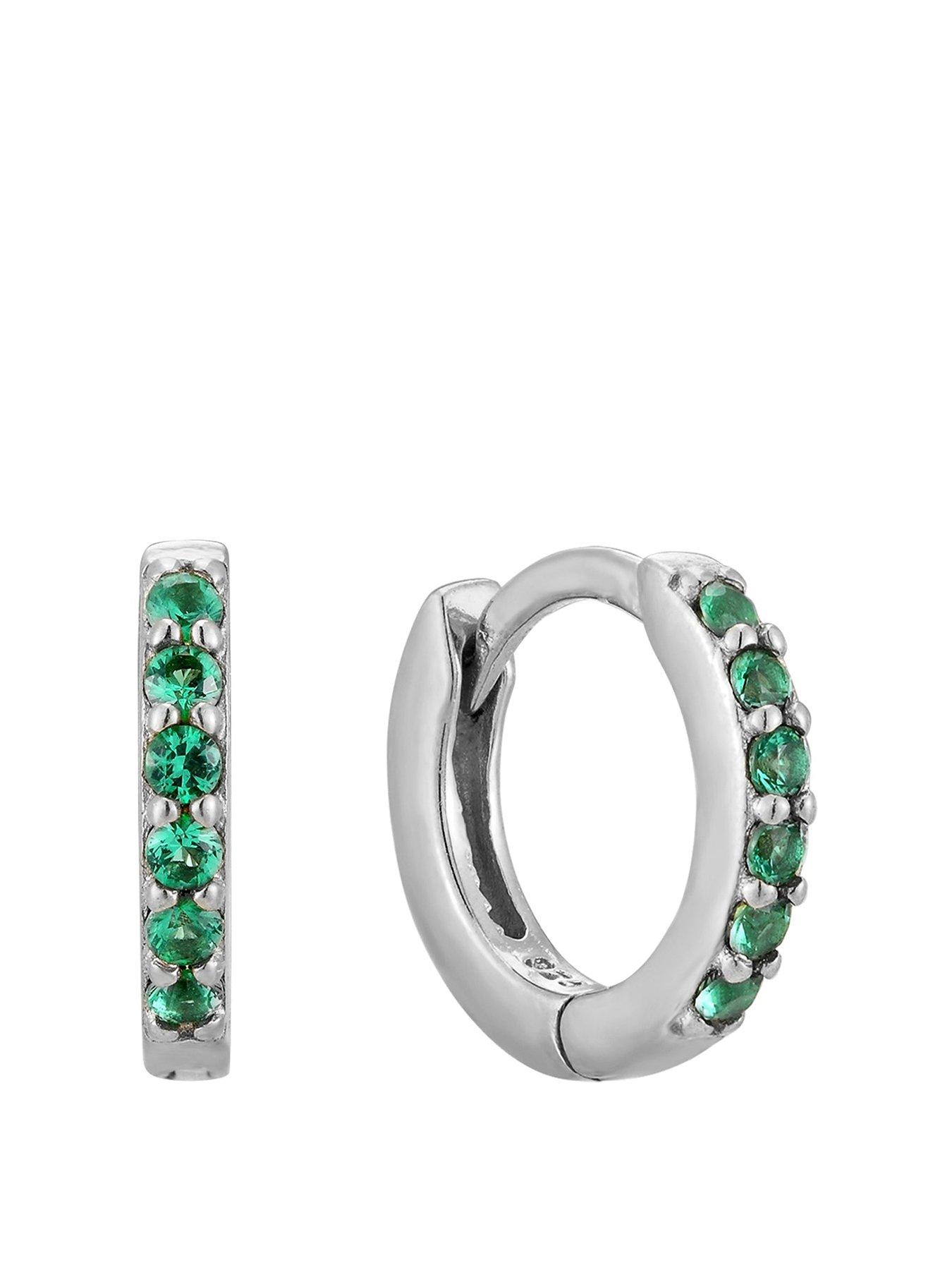 undefined Birthstone CZ Tiny Hoop Earrings