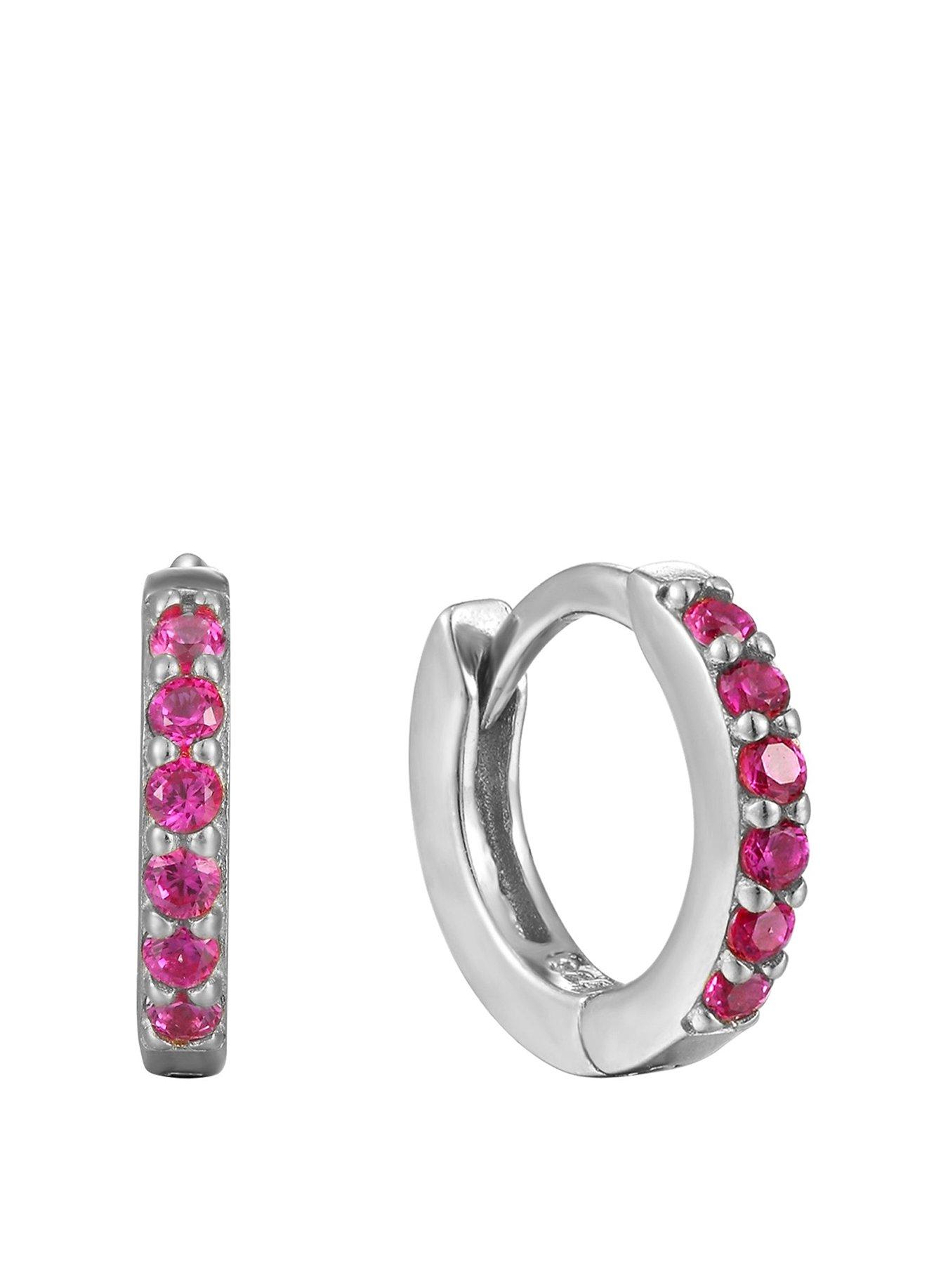 undefined Birthstone CZ Tiny Hoop Earrings