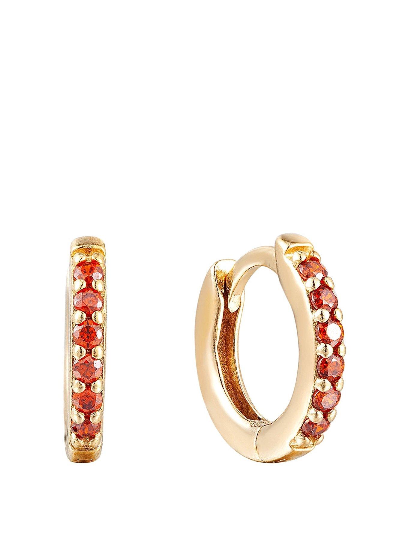 undefined Birthstone CZ Tiny Hoop Earrings
