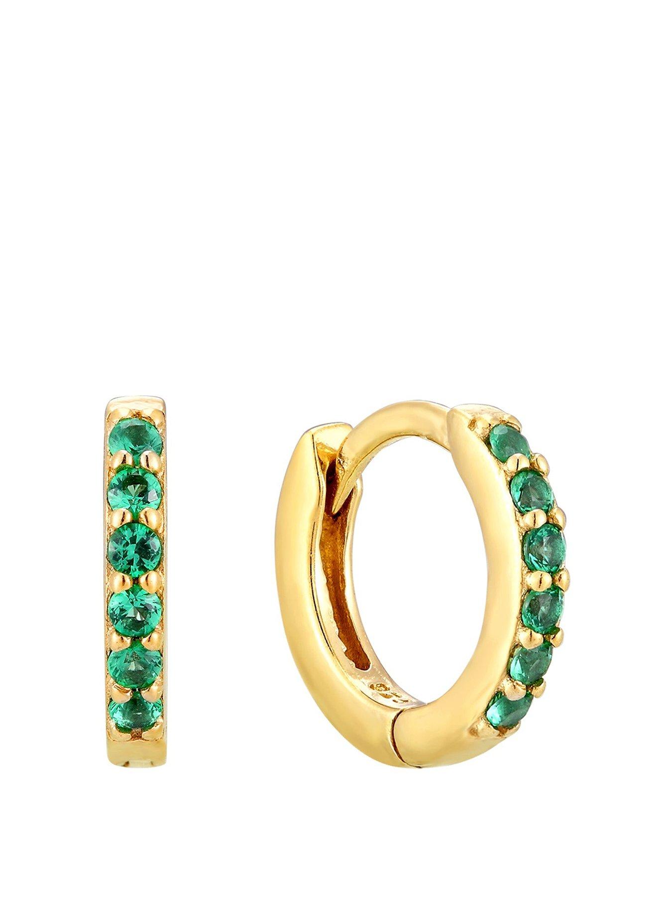 undefined Birthstone CZ Tiny Hoop Earrings