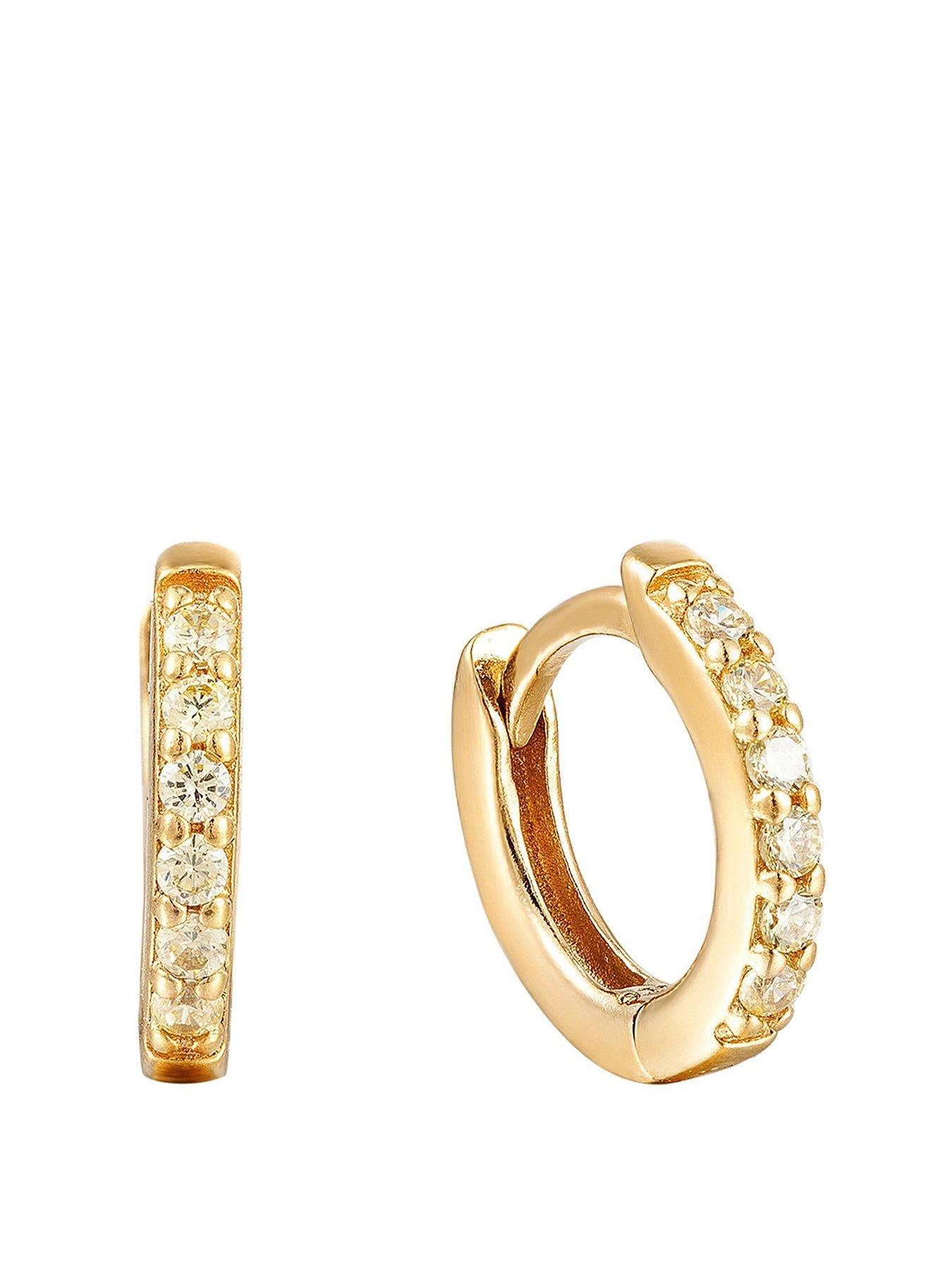 undefined Birthstone CZ Tiny Hoop Earrings